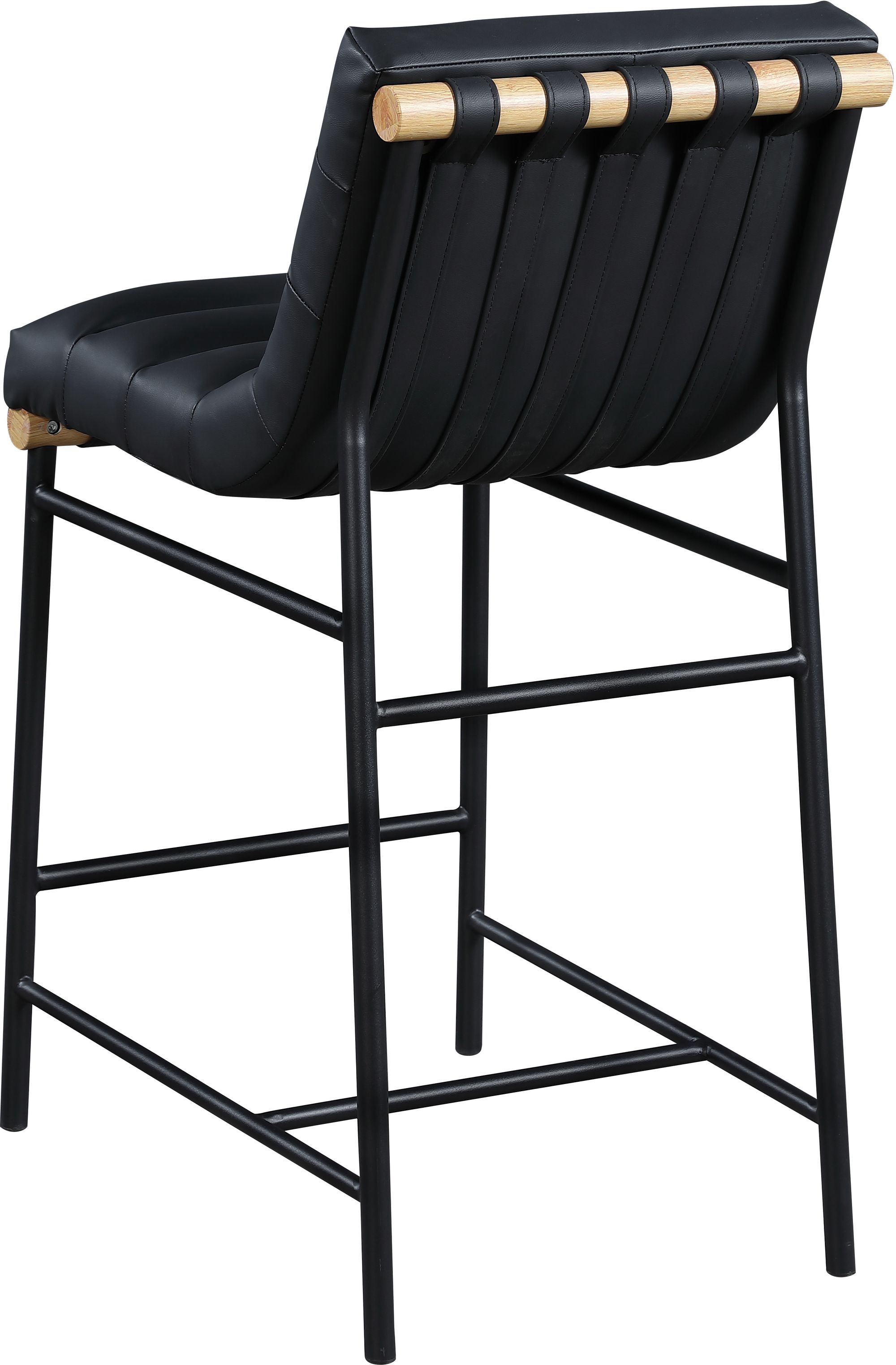 Burke Boucle Fabric Counter Stool with Matte Black Metal Frame