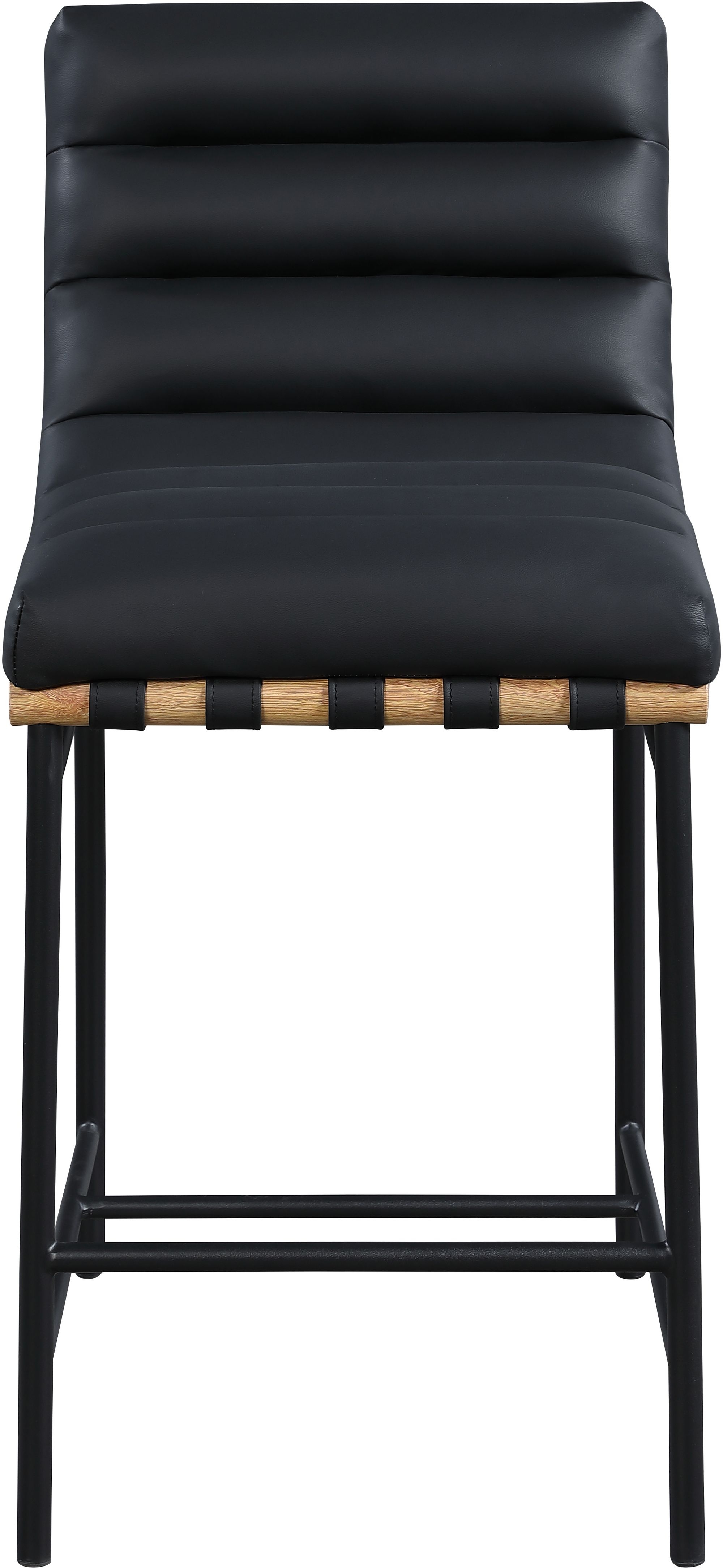 Burke Boucle Fabric Counter Stool with Matte Black Metal Frame
