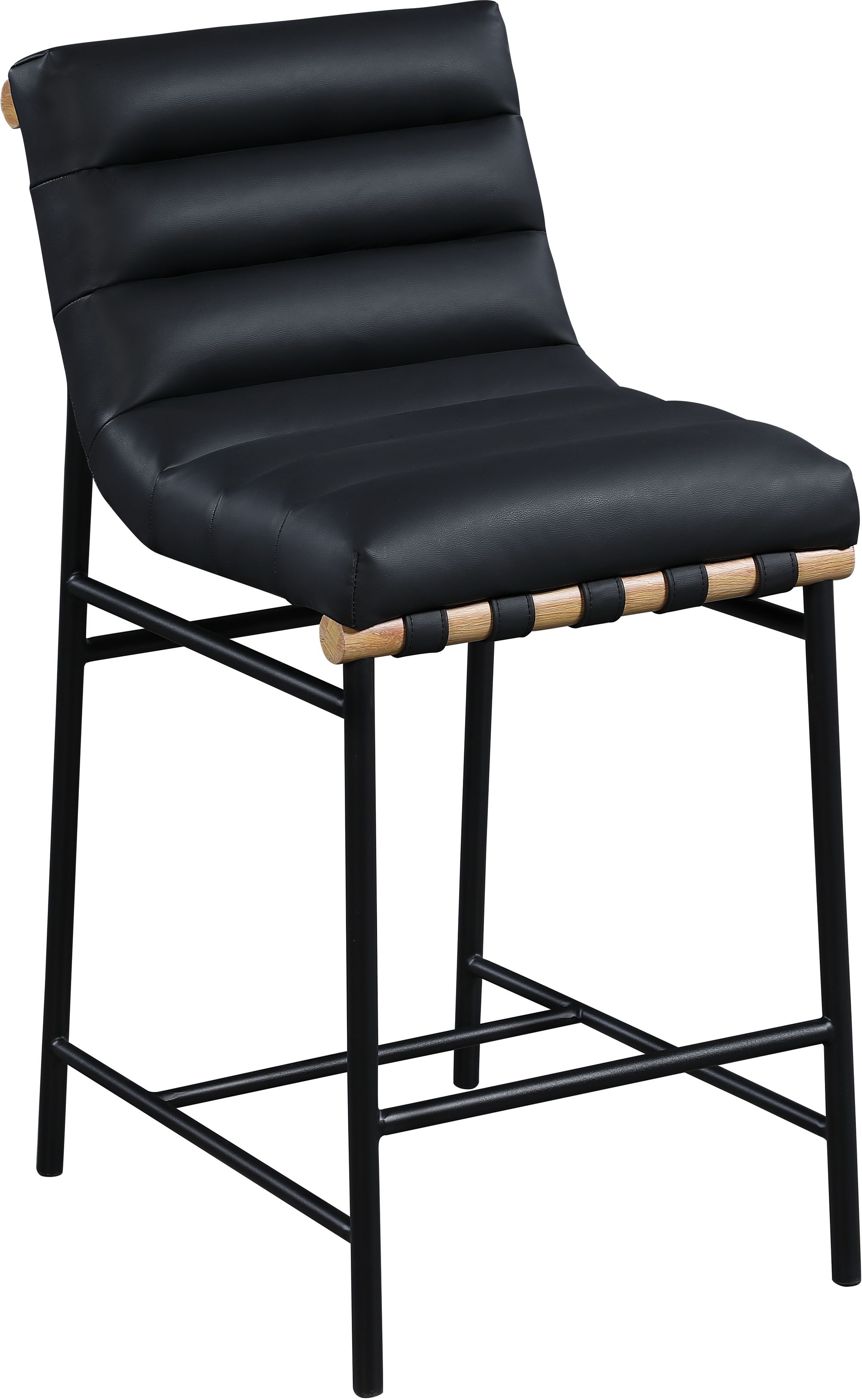 Burke Boucle Fabric Counter Stool with Matte Black Metal Frame