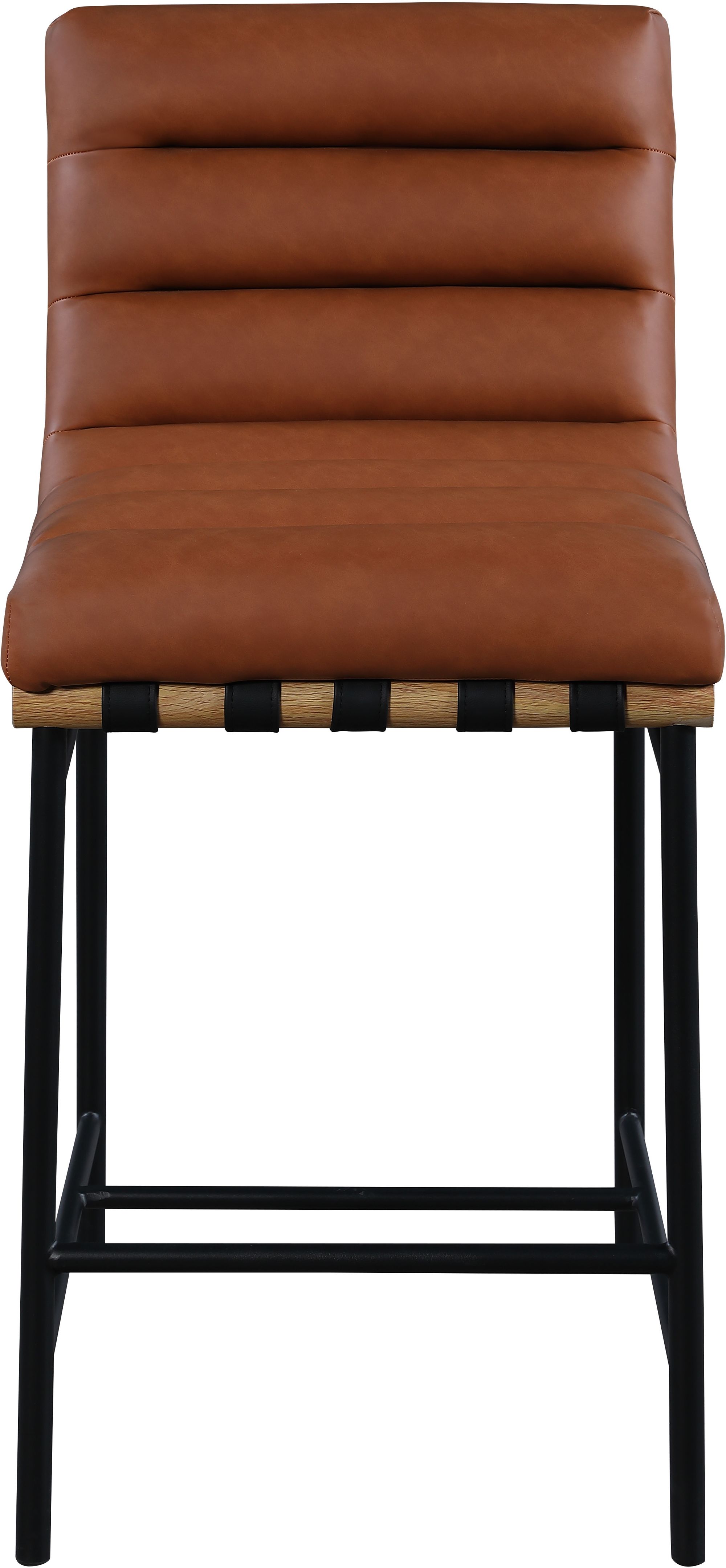 Burke Faux Leather Counter Stool with Matte Black Metal Frame