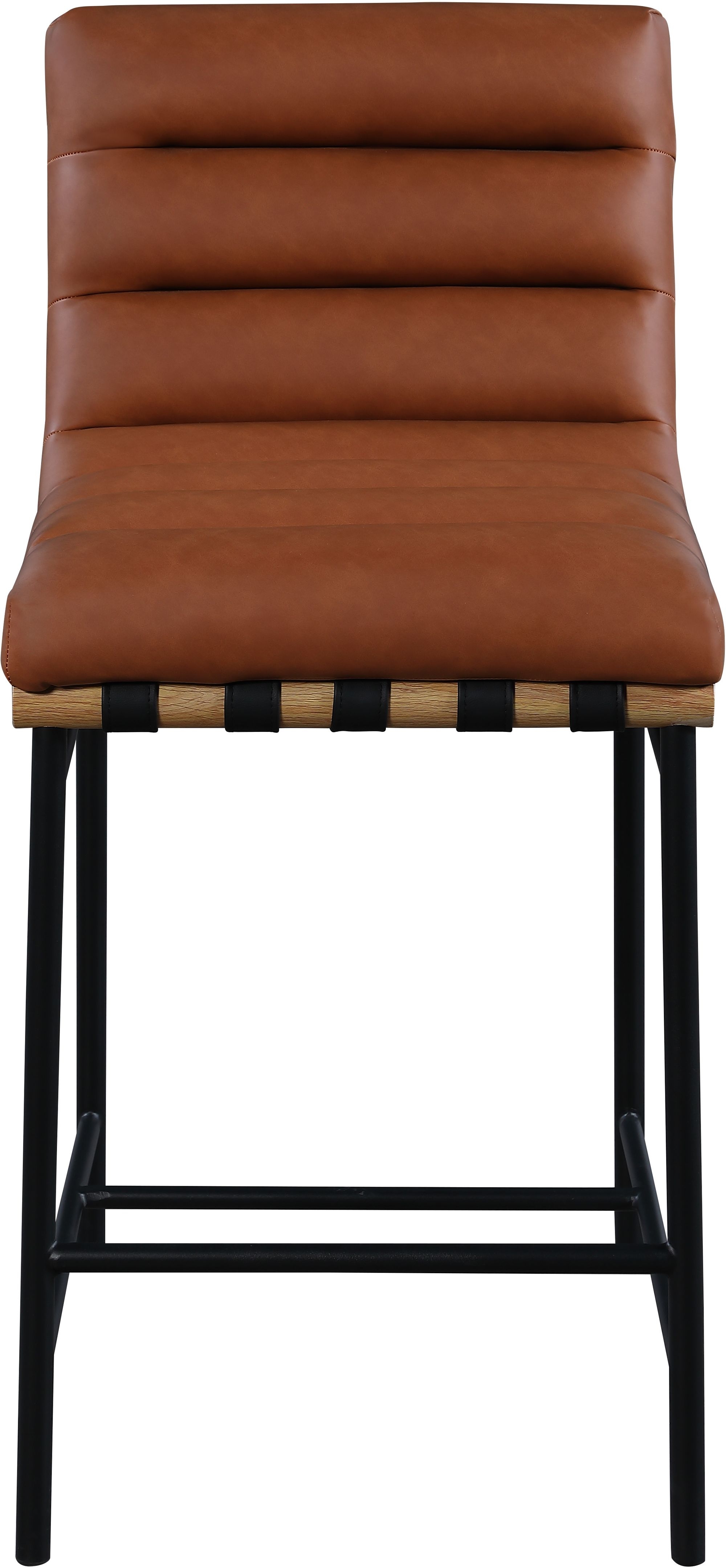 Burke Boucle Fabric Counter Stool with Matte Black Metal Frame