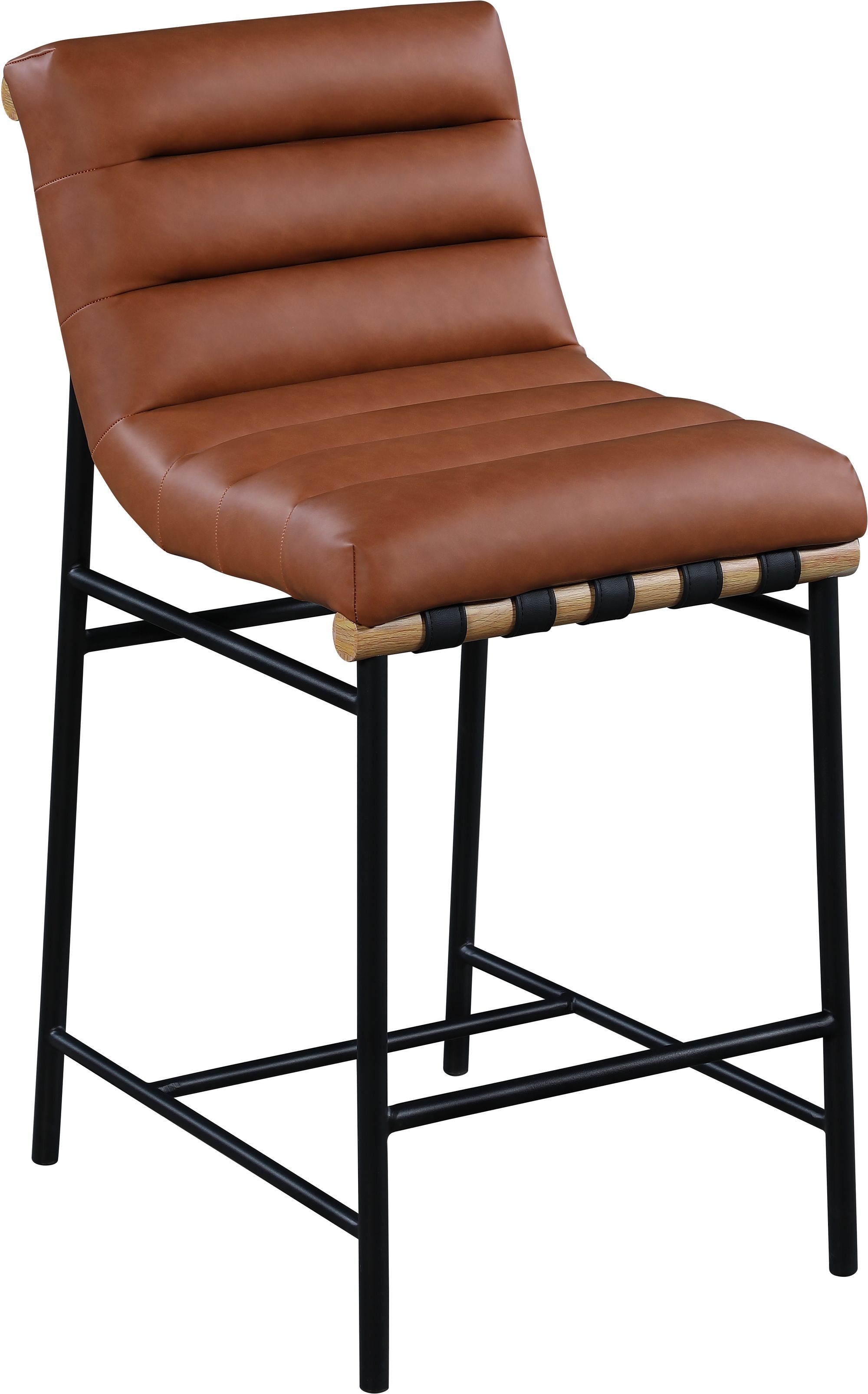 Burke Boucle Fabric Counter Stool with Matte Black Metal Frame