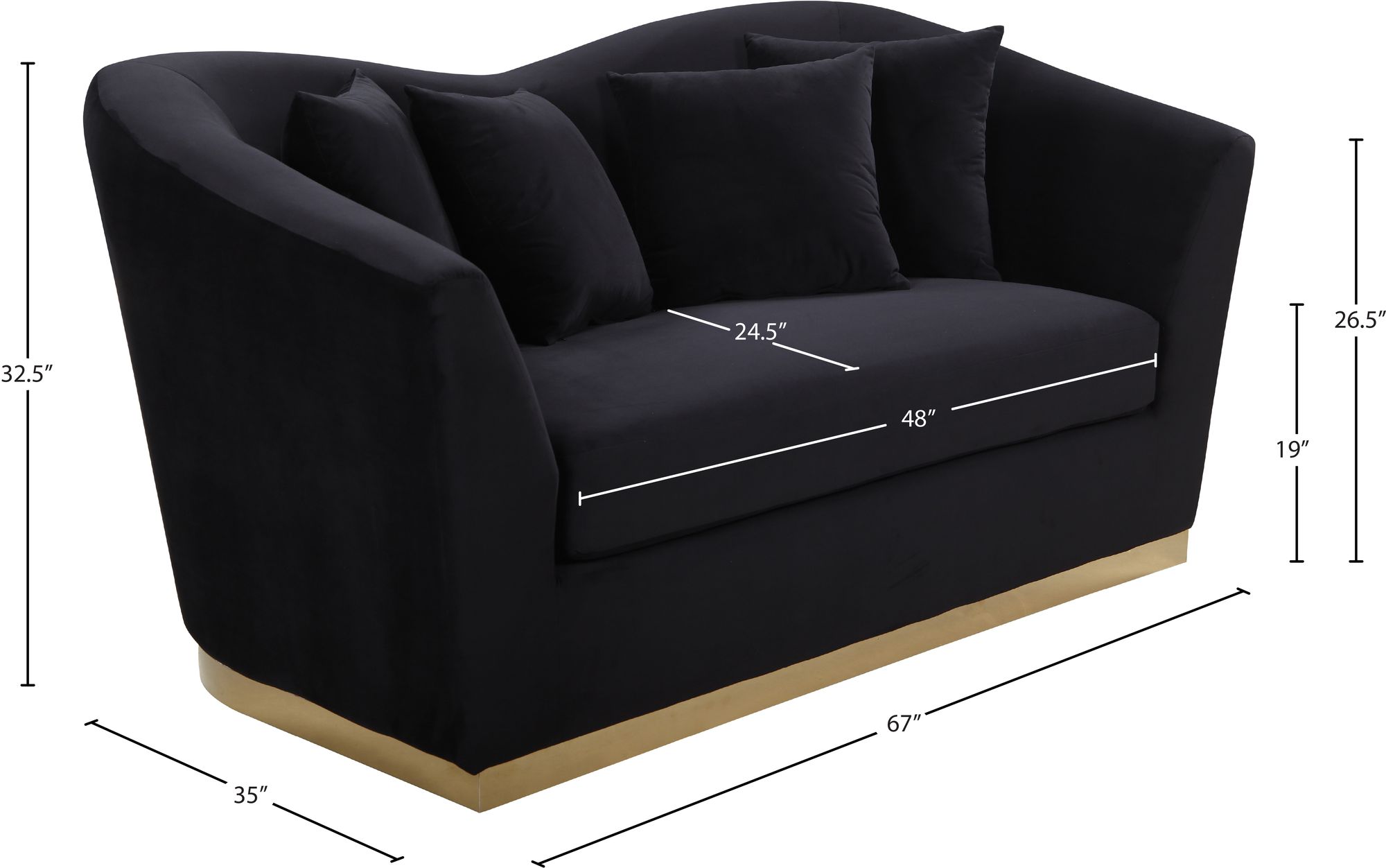 Arabella Velvet Loveseat