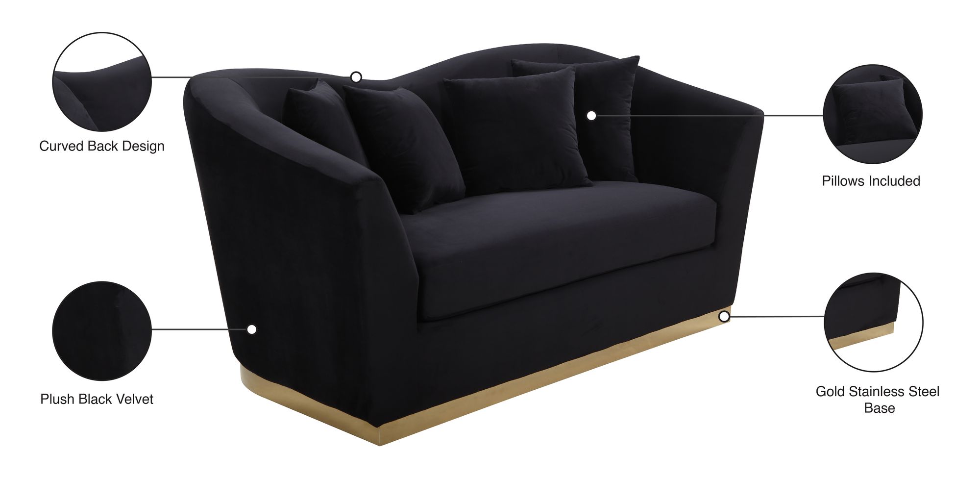 Arabella Velvet Loveseat