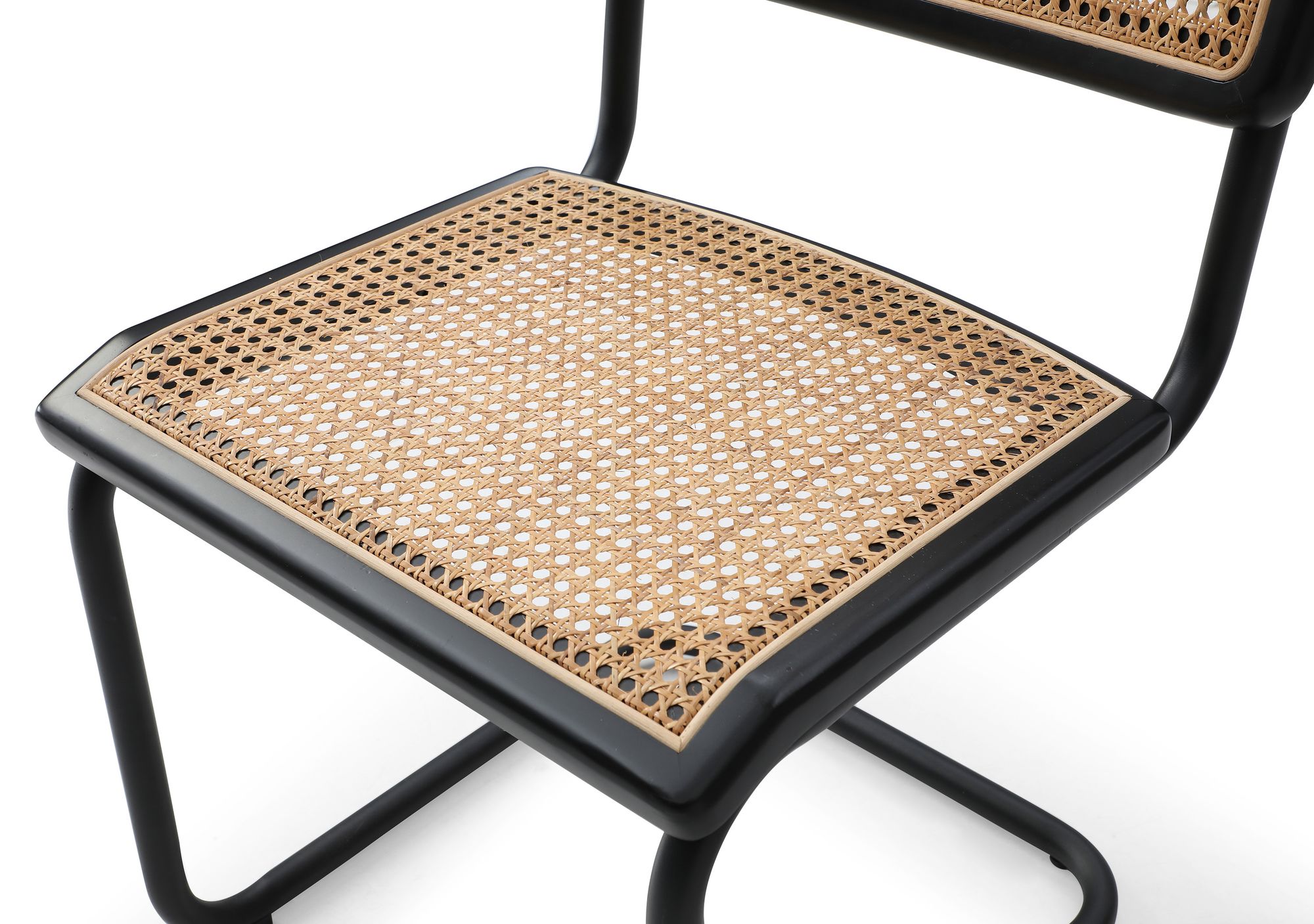 Kano Rattan Dining Chair with Black Powder Coated Metal Frame