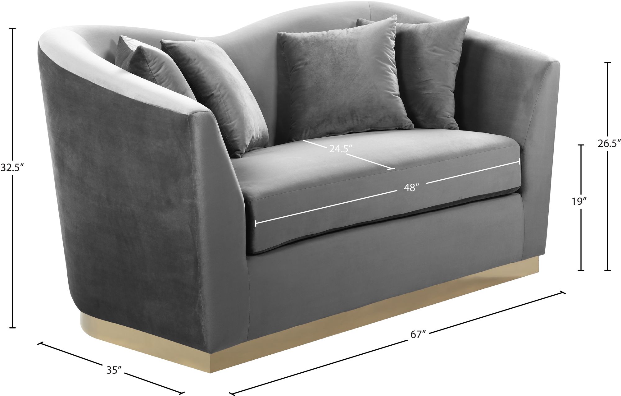 Arabella Velvet Loveseat