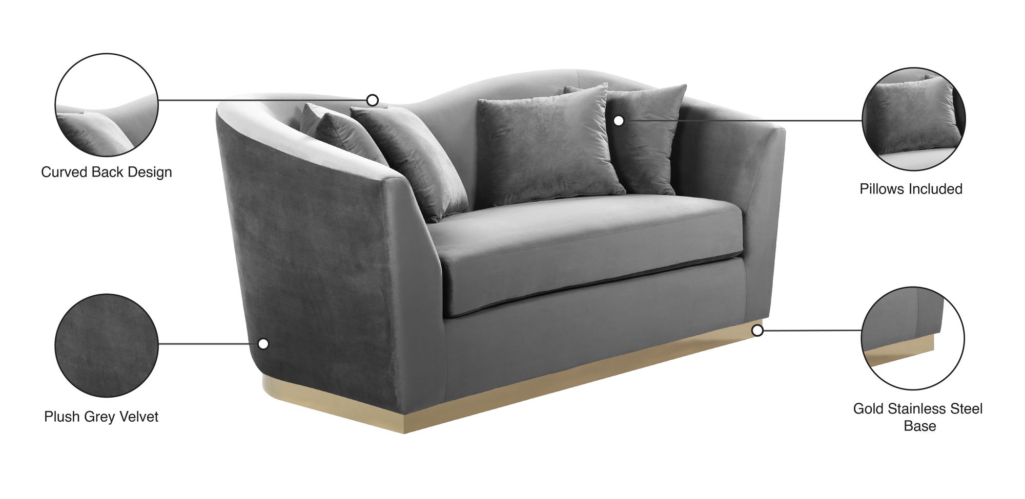 Arabella Velvet Loveseat