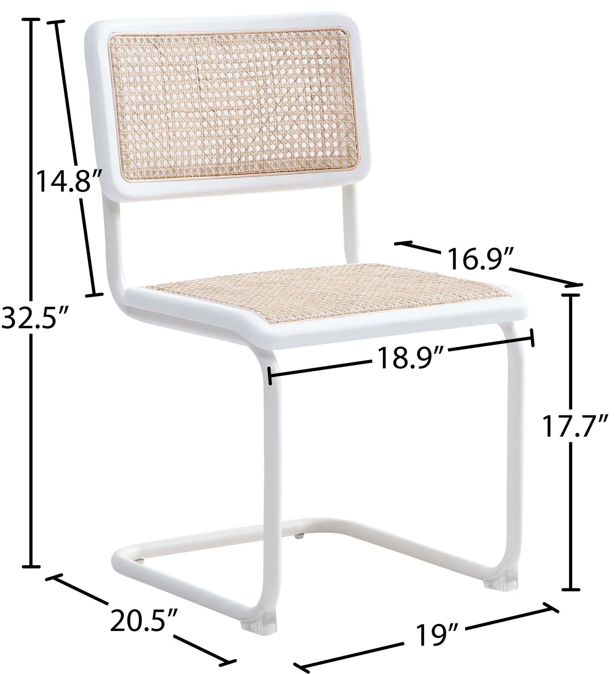 Kano Rattan Dining Chair with Powder Coated Metal Frame