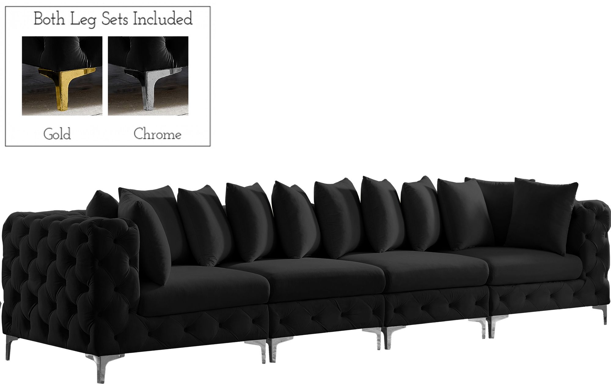 Tremblay 138" Velvet Modular Sofa