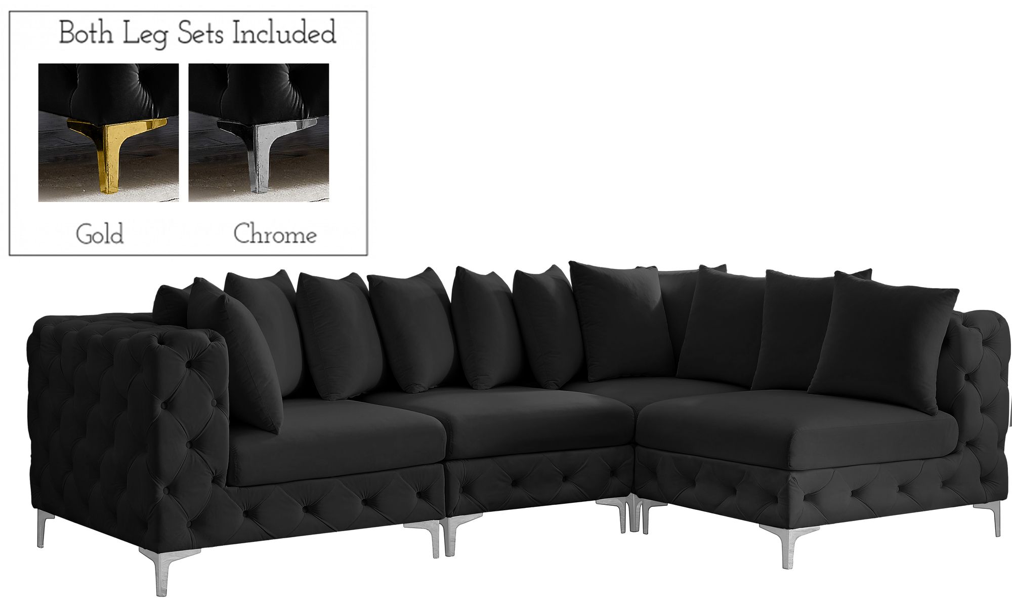 Tremblay 108" 4-Piece Velvet Modular Sectional
