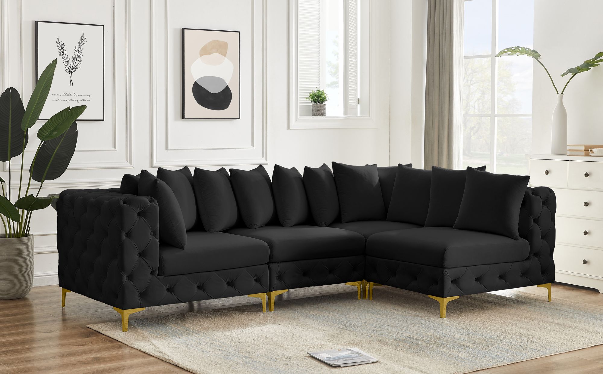Tremblay 108" 4-Piece Velvet Modular Sectional