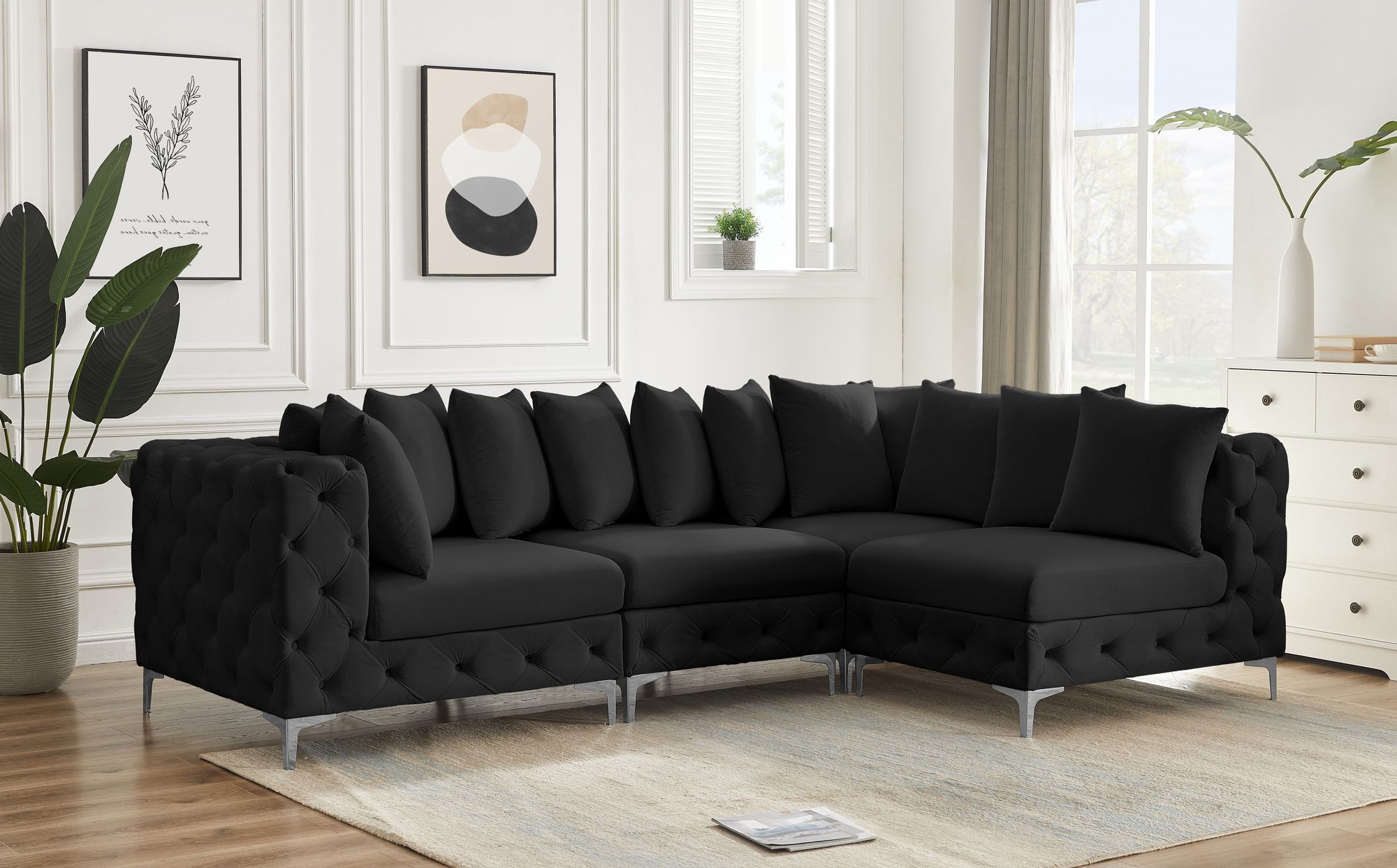 Tremblay 108" 4-Piece Velvet Modular Sectional