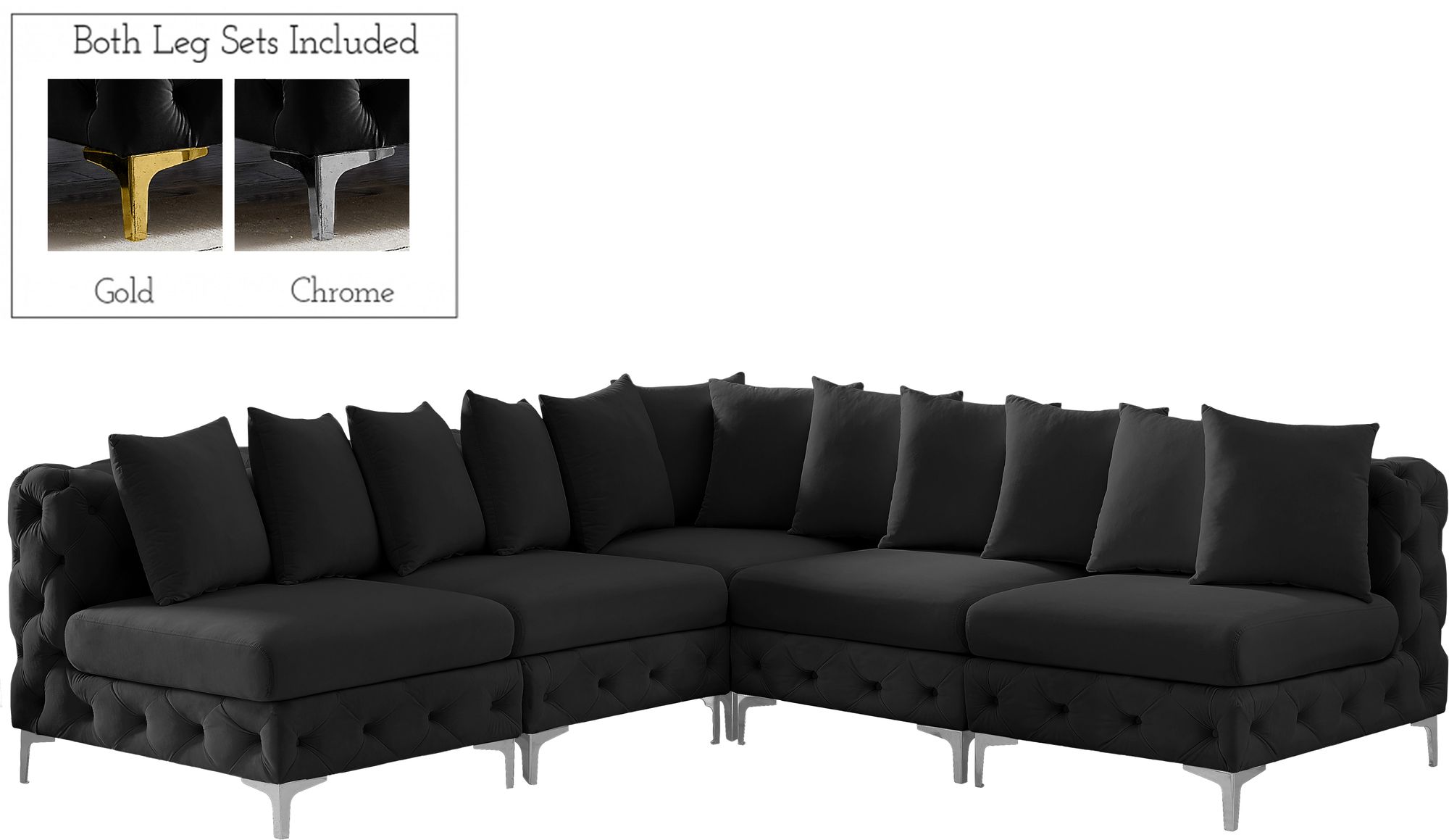 Tremblay 99" 5-Piece Velvet Modular Sectional