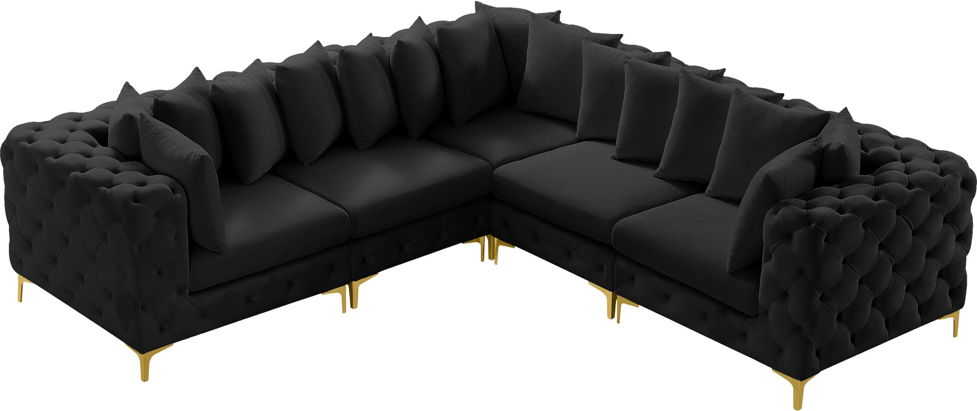 Tremblay 108" 5-Piece Velvet Modular Corner Sectional