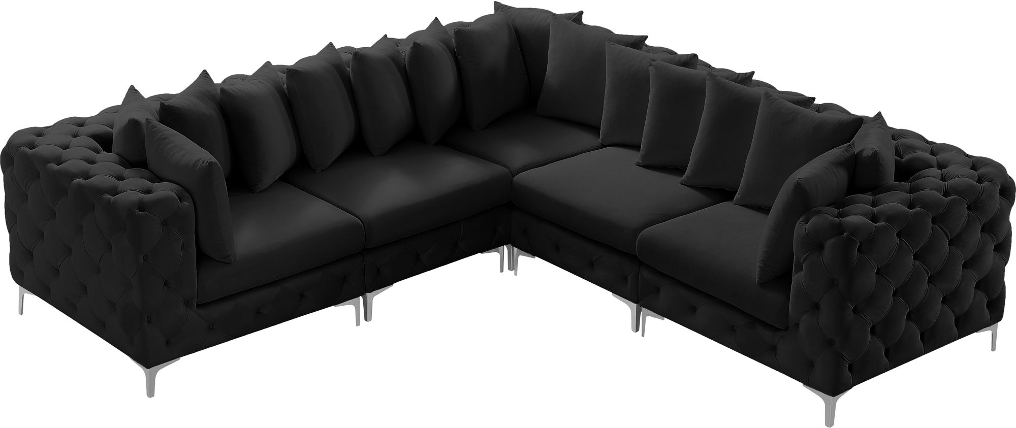 Tremblay 108" 5-Piece Velvet Modular Corner Sectional