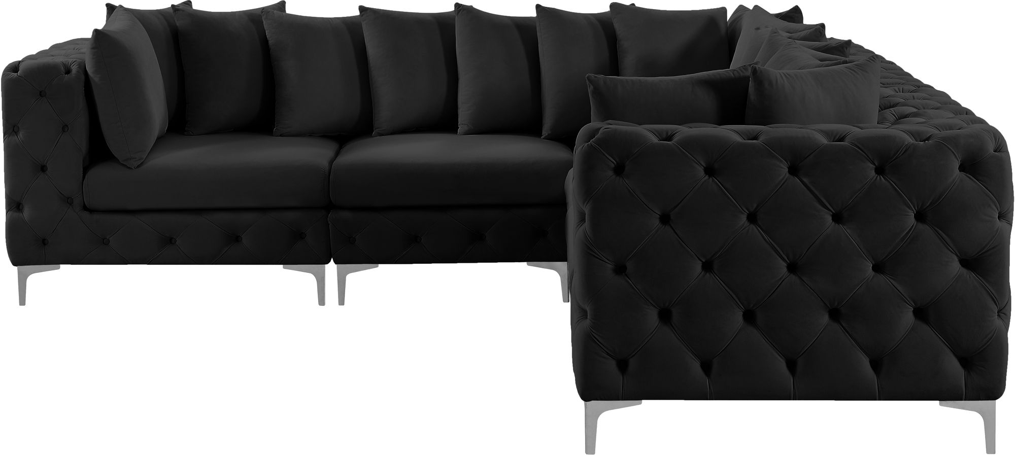 Tremblay 108" 5-Piece Velvet Modular Corner Sectional