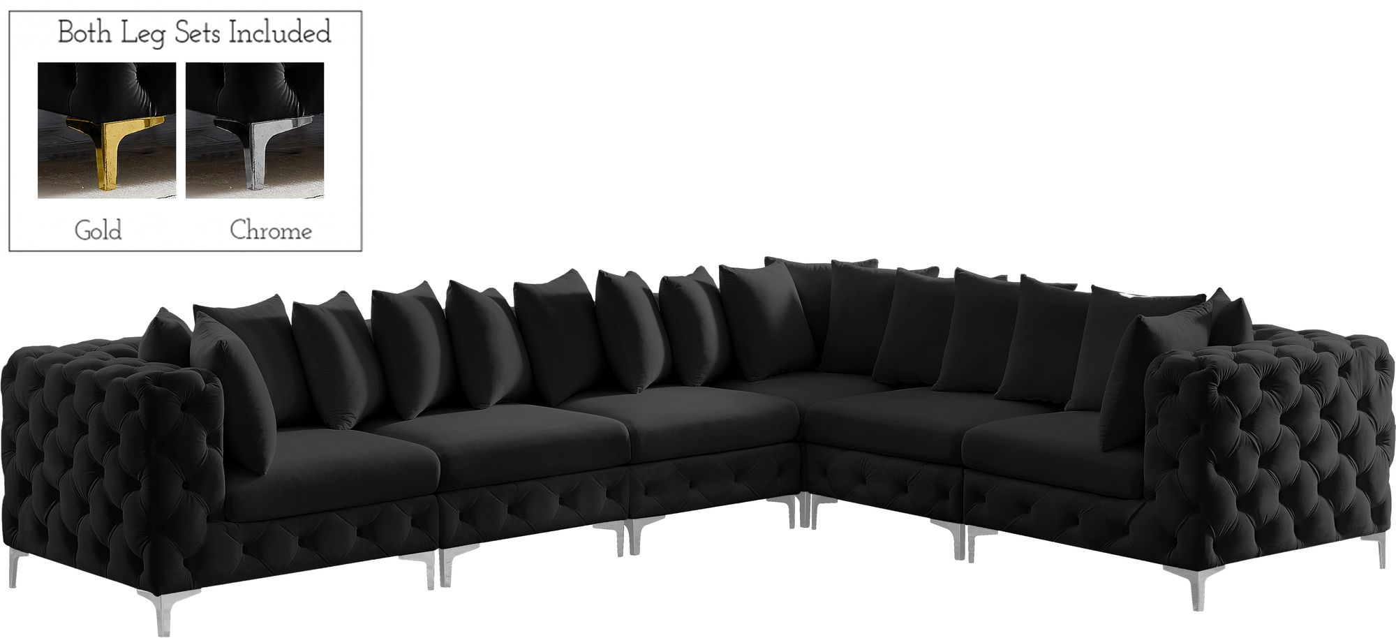 Tremblay 138" 6-Piece Velvet Modular Sectional