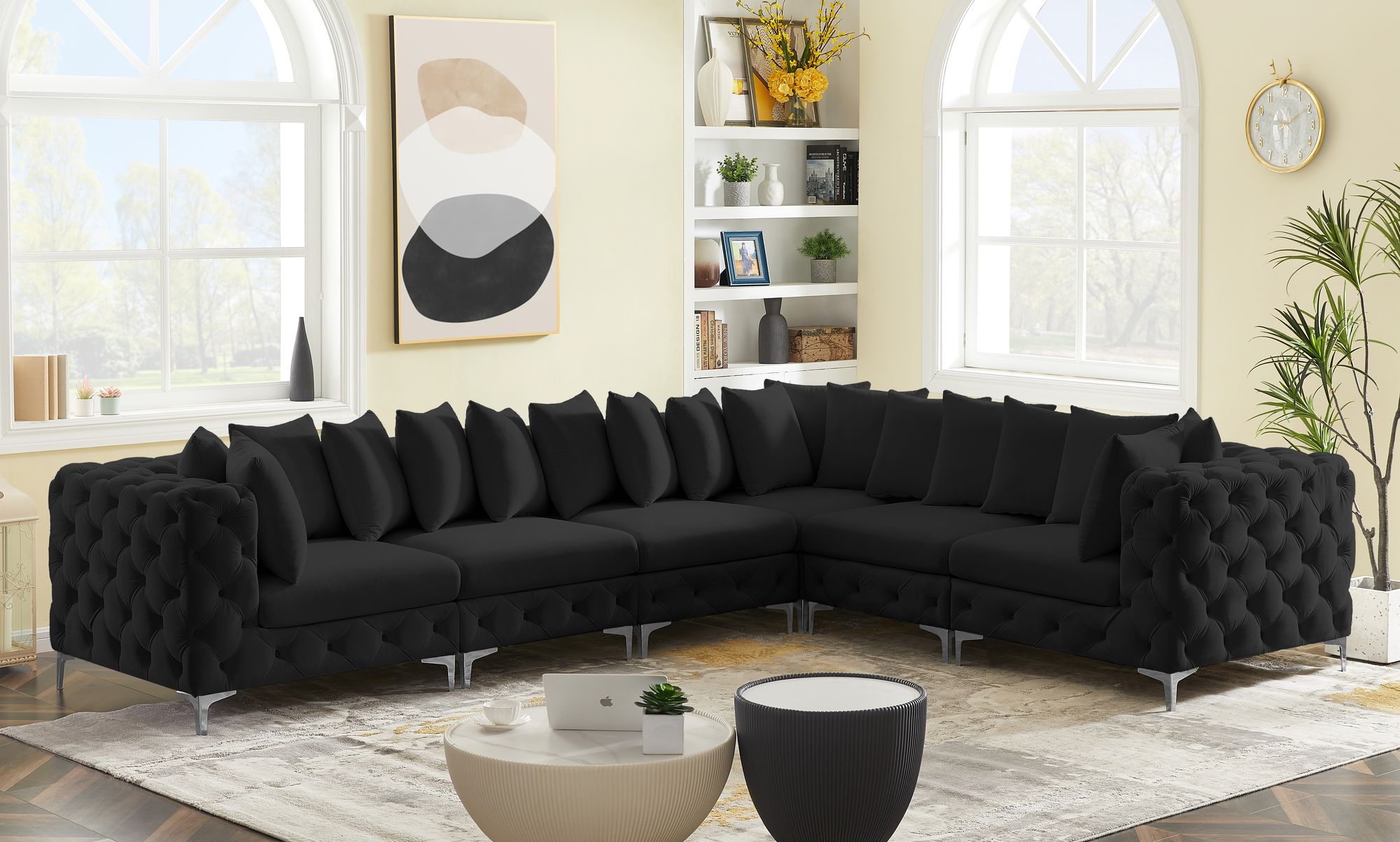 Tremblay 138" 6-Piece Velvet Modular Sectional