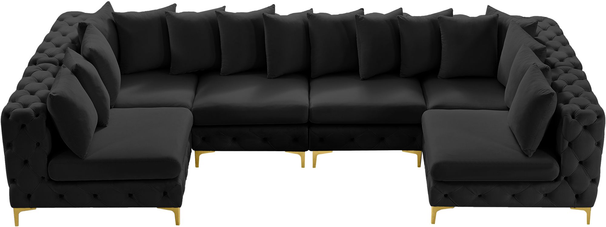 Tremblay 138" 6-Piece Velvet Modular U-Shape Sectional
