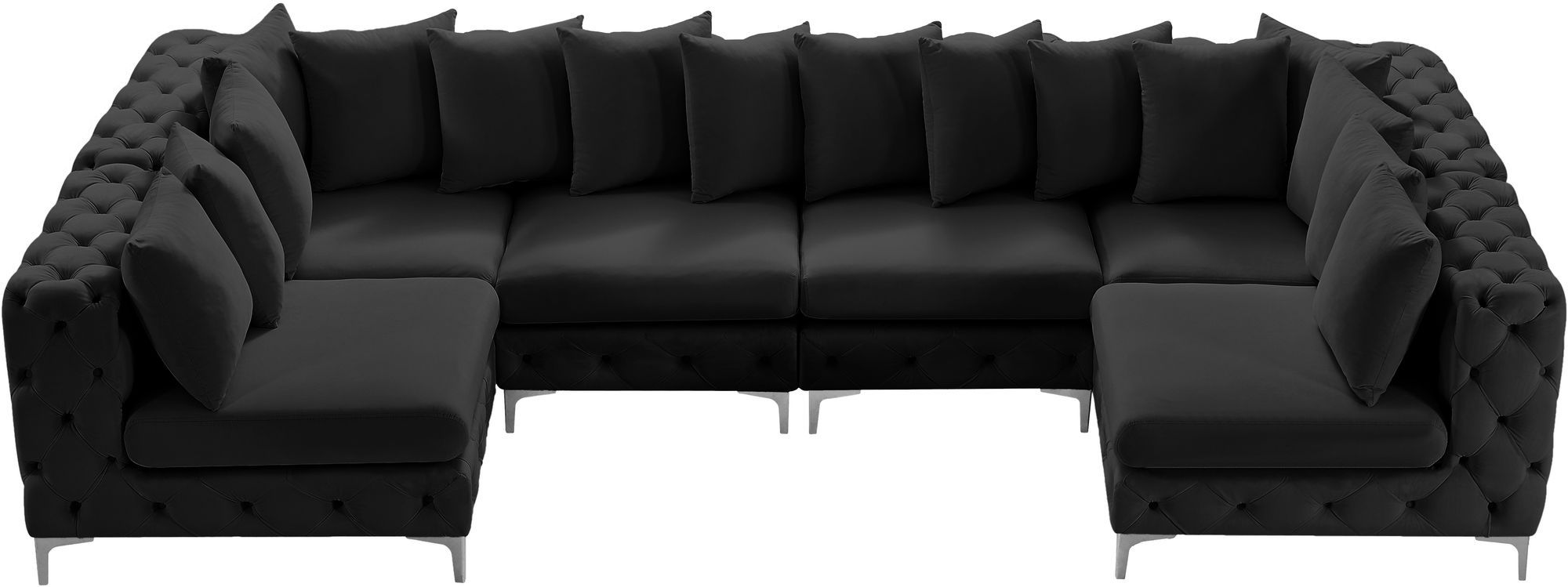 Tremblay 138" 6-Piece Velvet Modular U-Shape Sectional