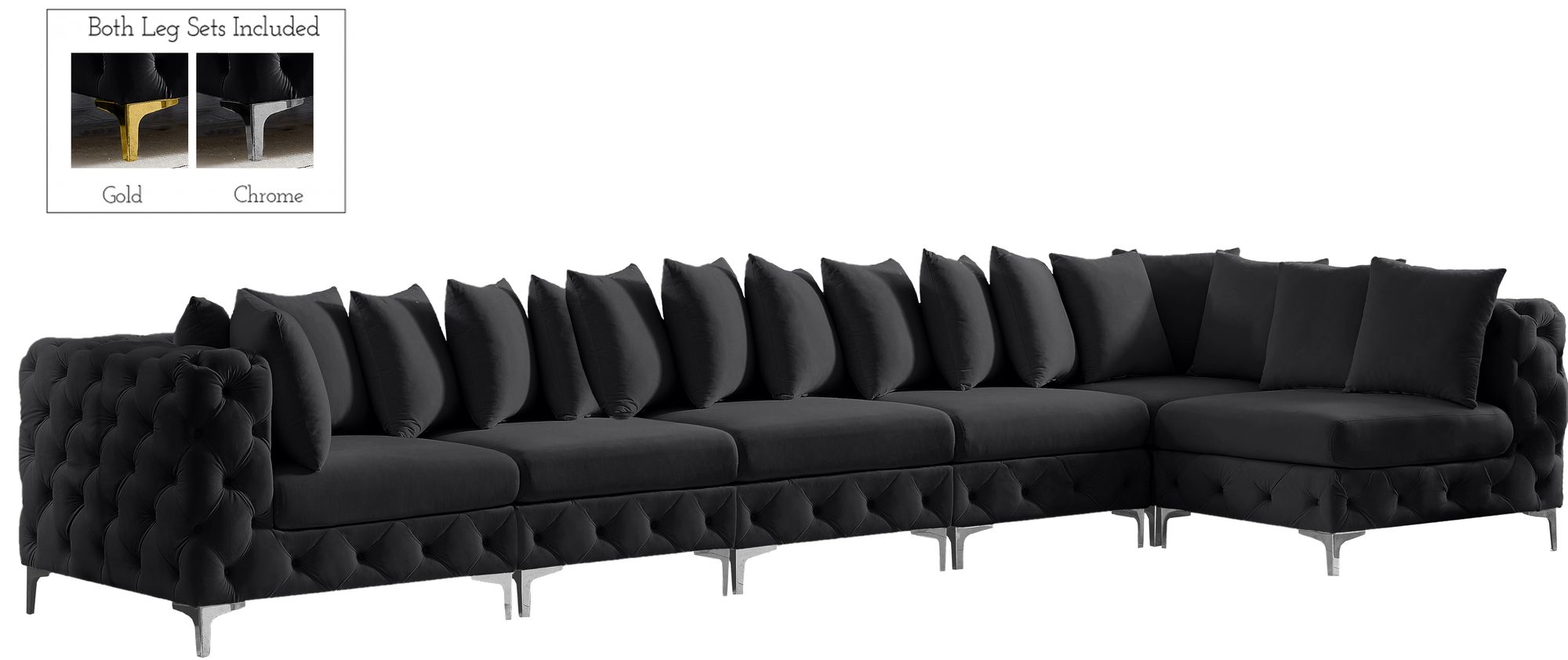 Tremblay 168" 6-Piece Velvet Modular Sectional