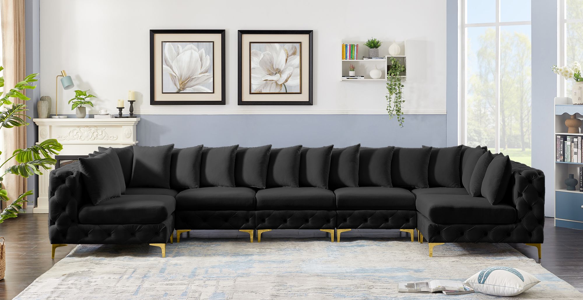 Tremblay 168" 7-Piece Velvet Modular Sectional