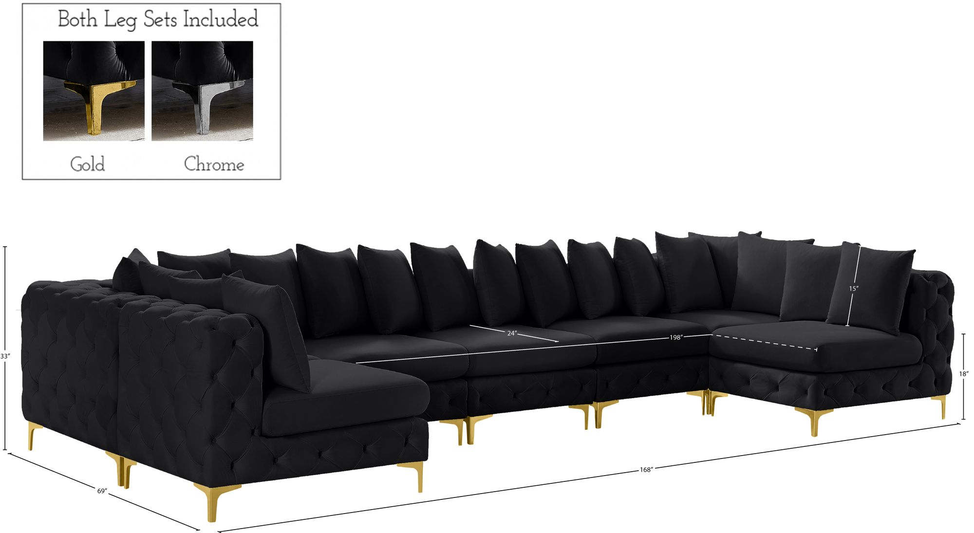 Tremblay 168" 7-Piece Velvet Modular Sectional