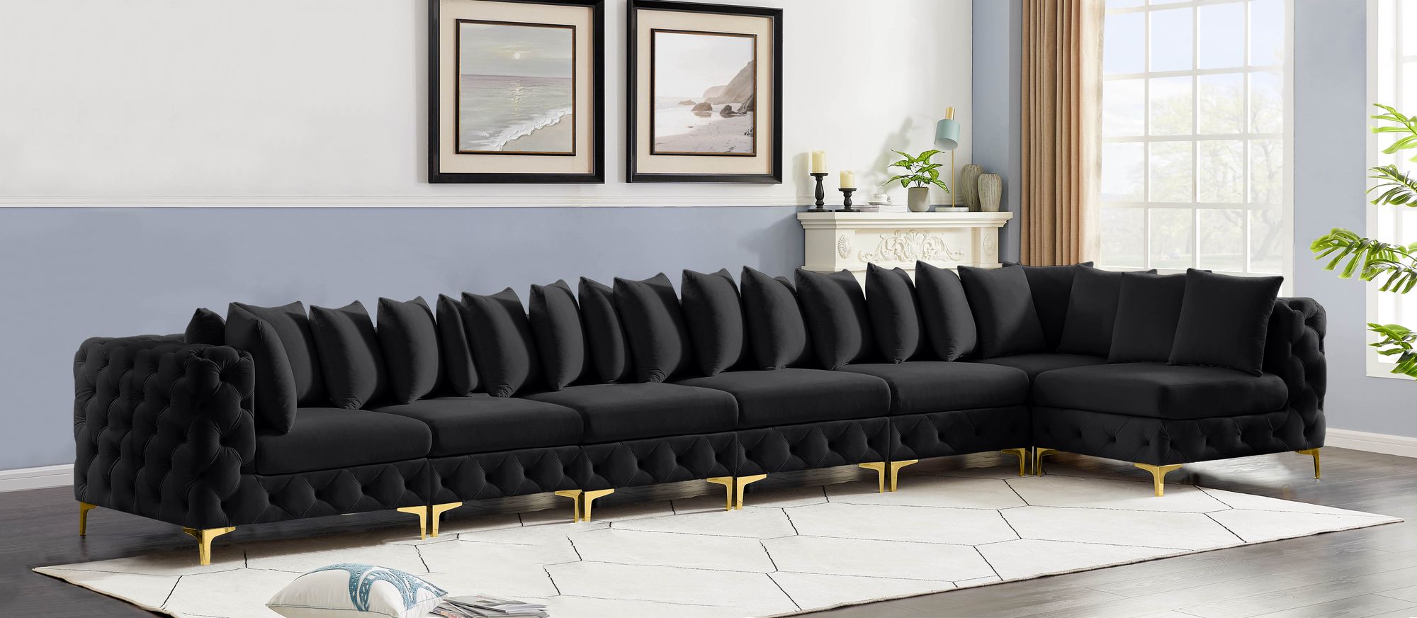 Tremblay 198" 7-Piece Velvet Modular Sectional