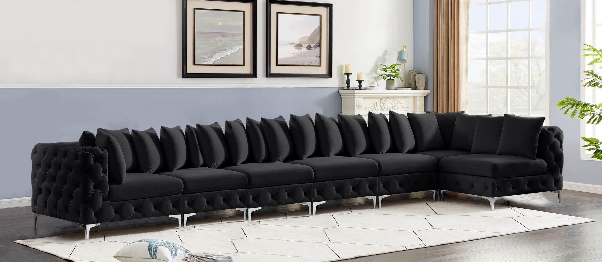 Tremblay 198" 7-Piece Velvet Modular Sectional