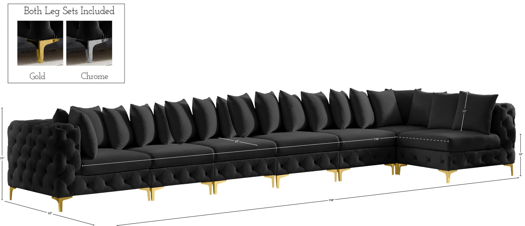 Tremblay 198" 7-Piece Velvet Modular Sectional