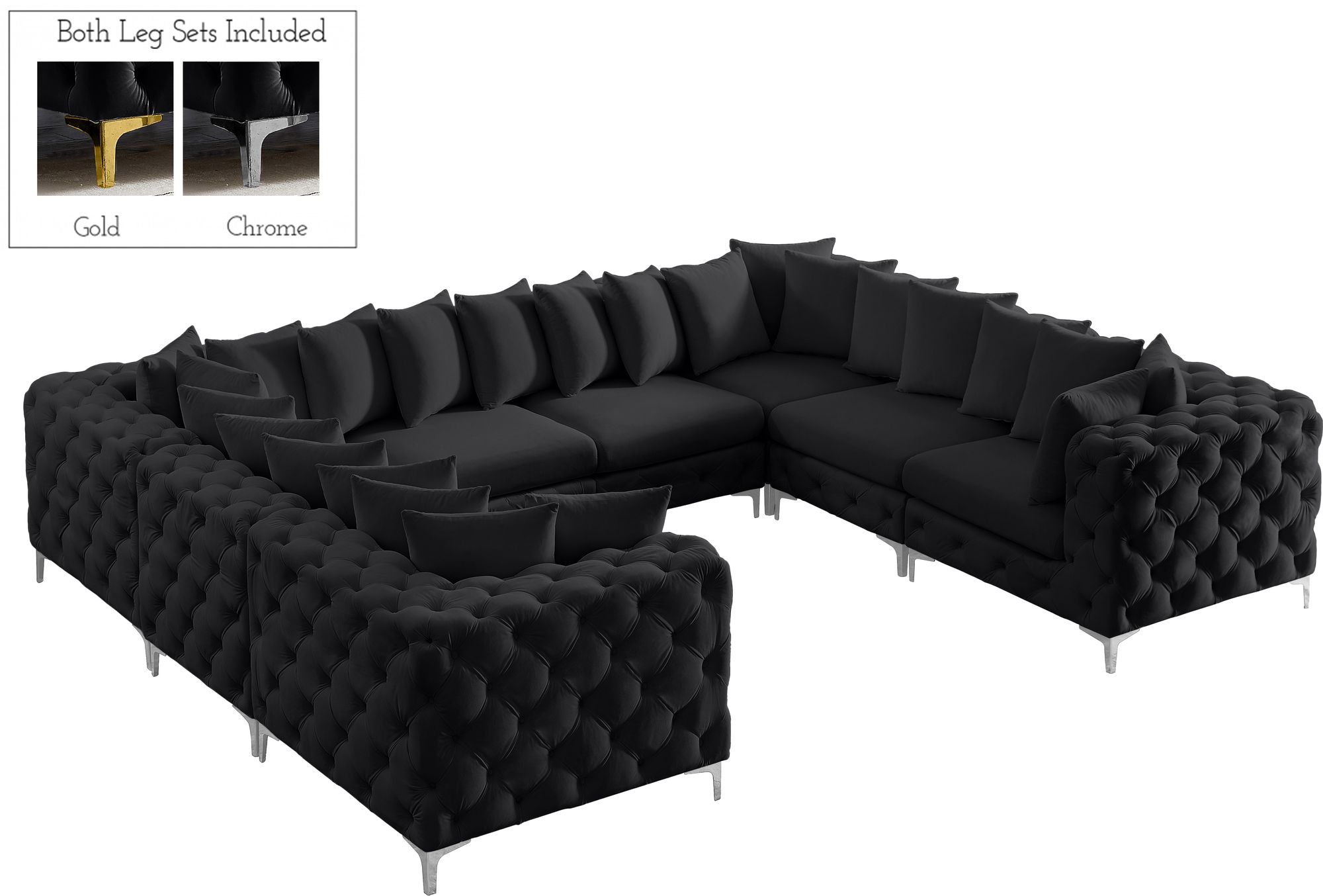 Tremblay 138" 8-Piece Velvet Modular Sectional