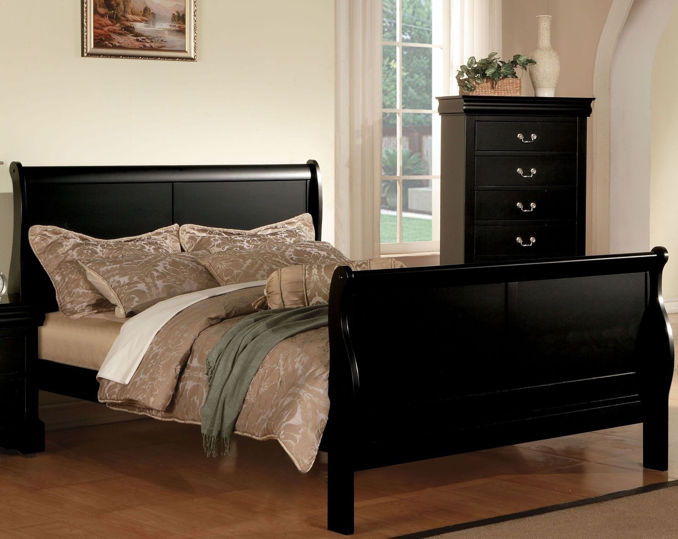 Louis Philippe III Sleigh Bed, King Size