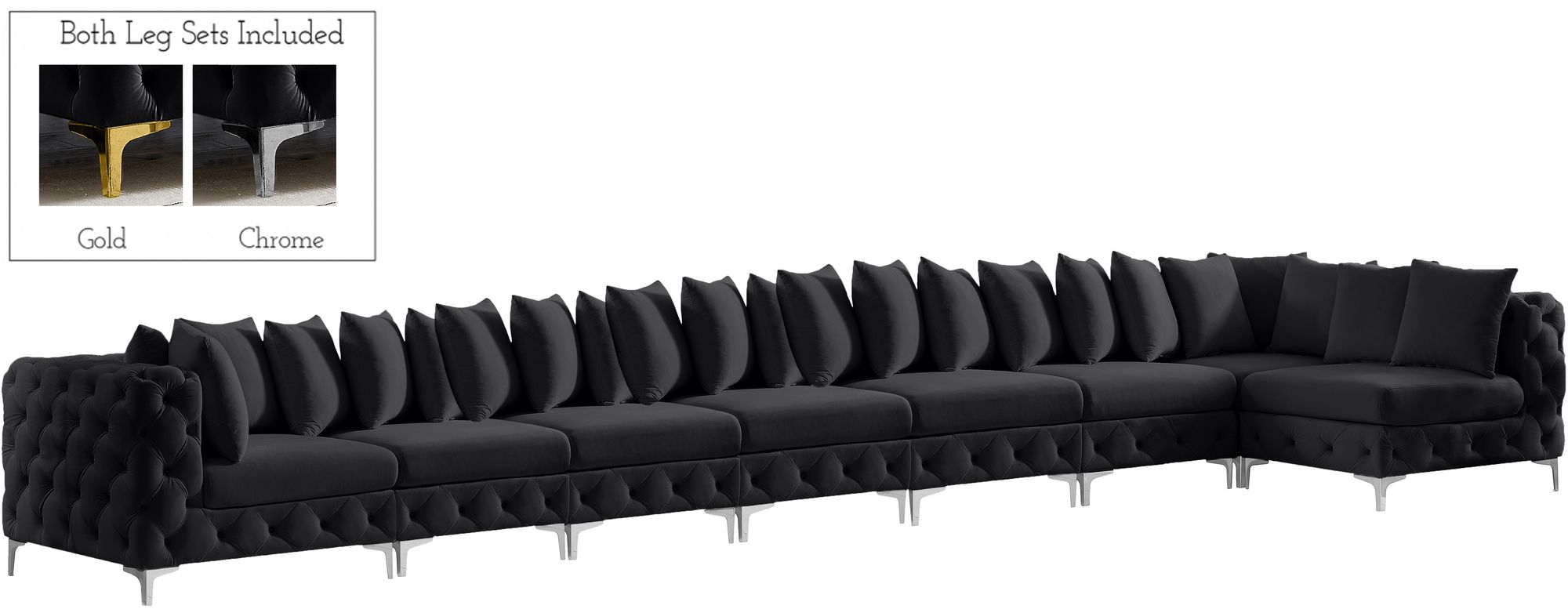Tremblay 228" 8-Piece Velvet Modular Sectional