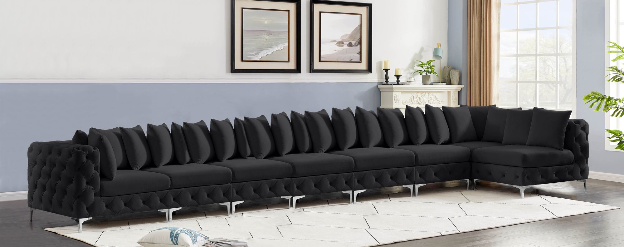 Tremblay 228" 8-Piece Velvet Modular Sectional