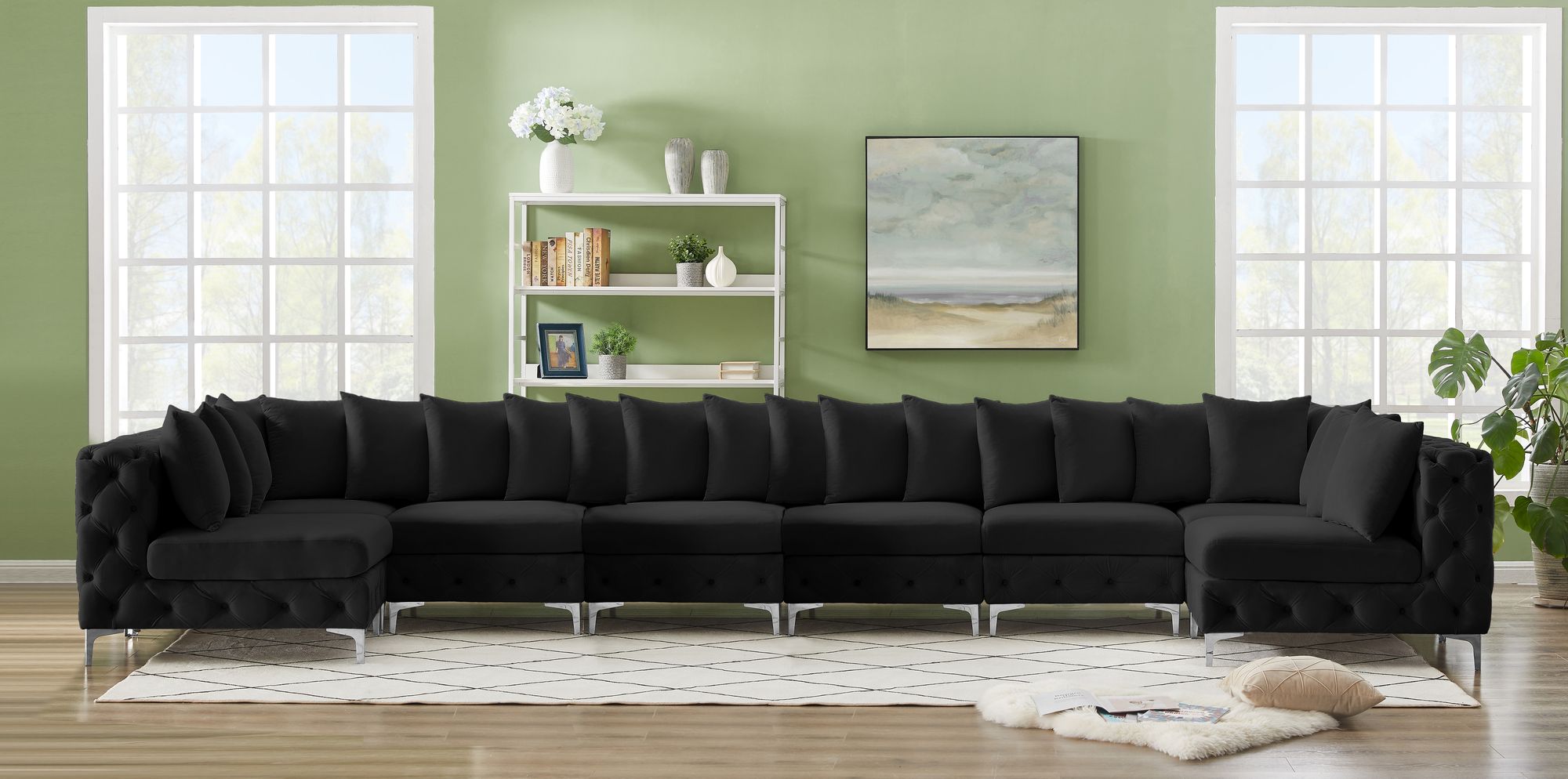 Tremblay 198" 8-Piece Velvet Modular Sectional