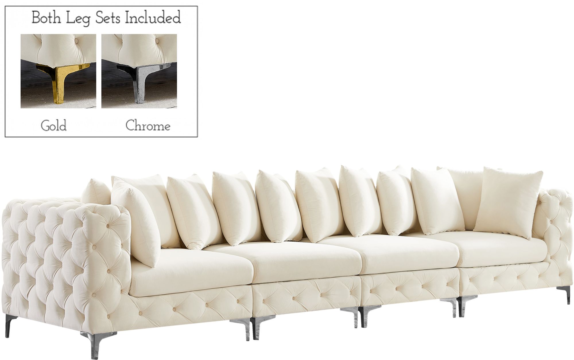 Tremblay 138" Velvet Modular Sofa