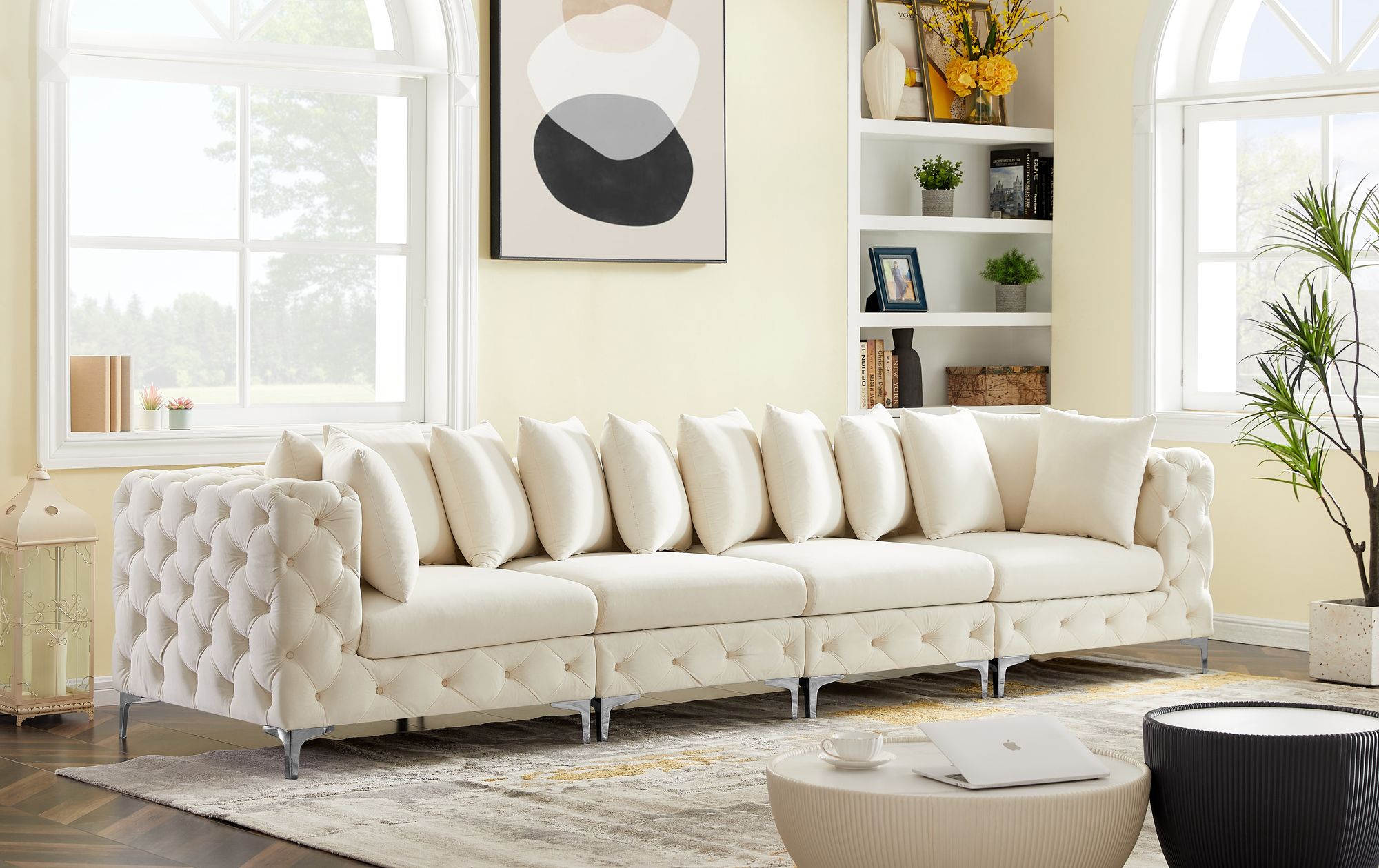Tremblay 138" Velvet Modular Sofa