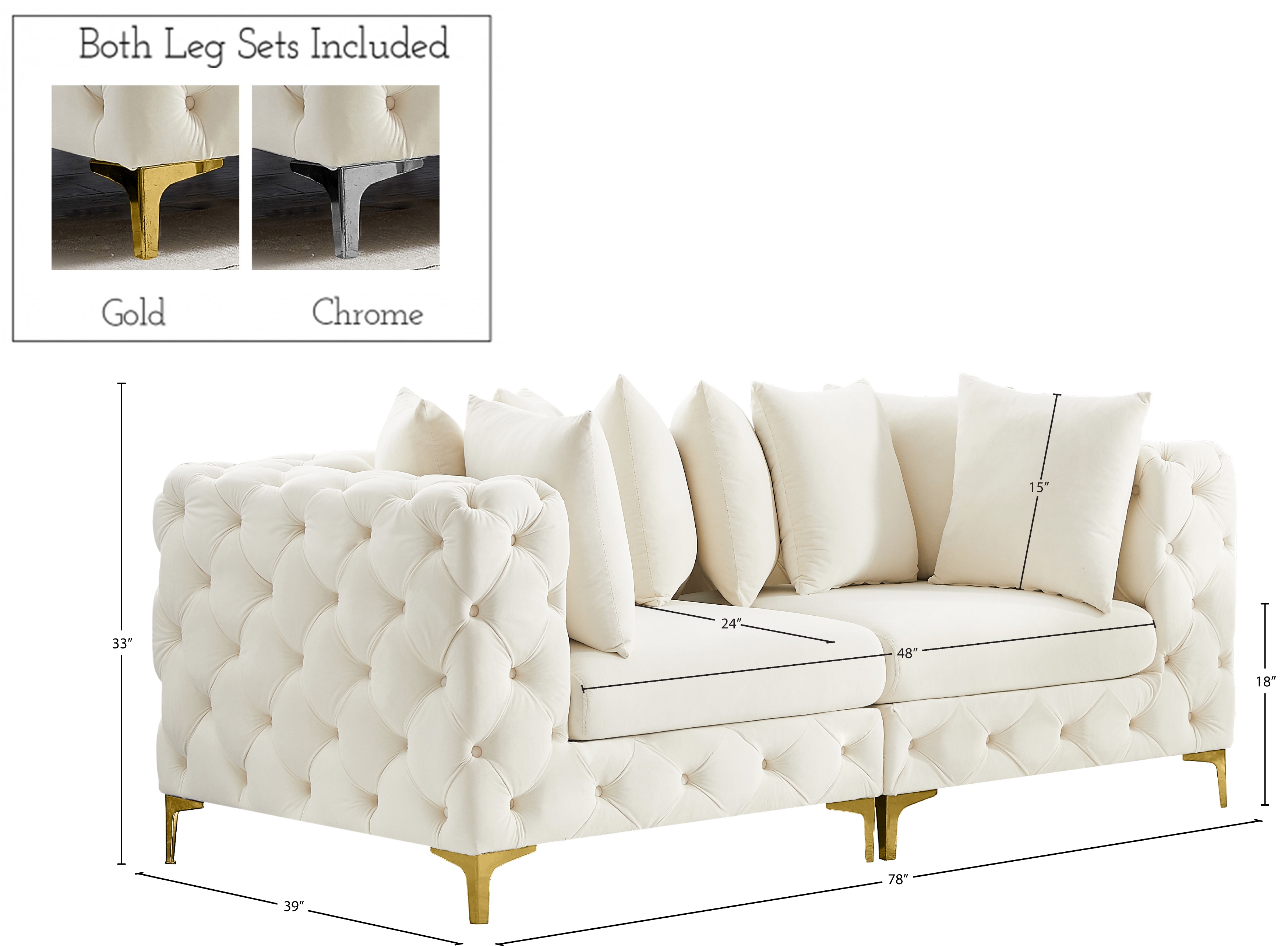 Tremblay 78" Velvet Modular Sofa