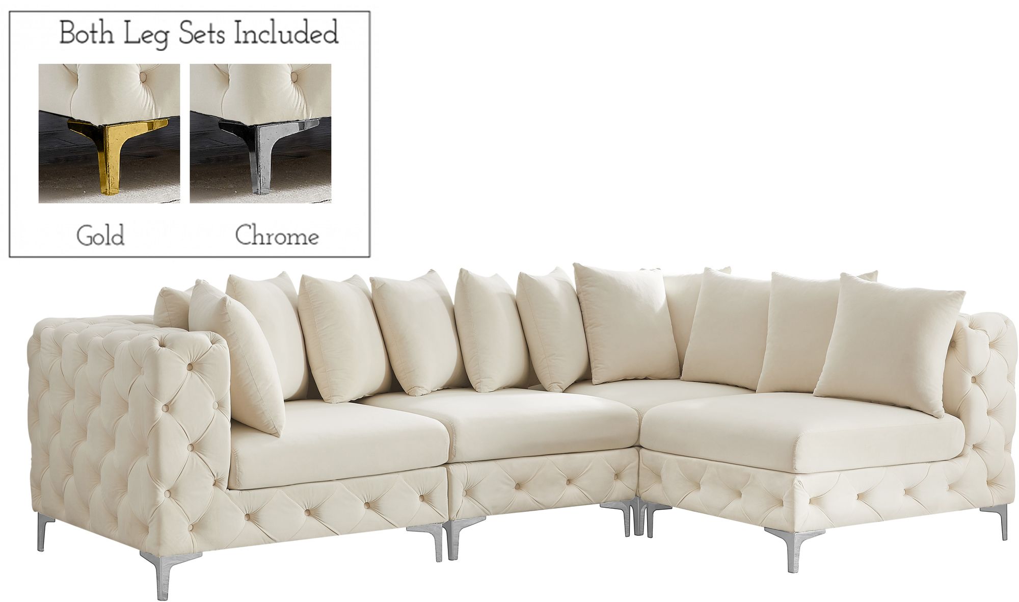Tremblay 108" 4-Piece Velvet Modular Sectional