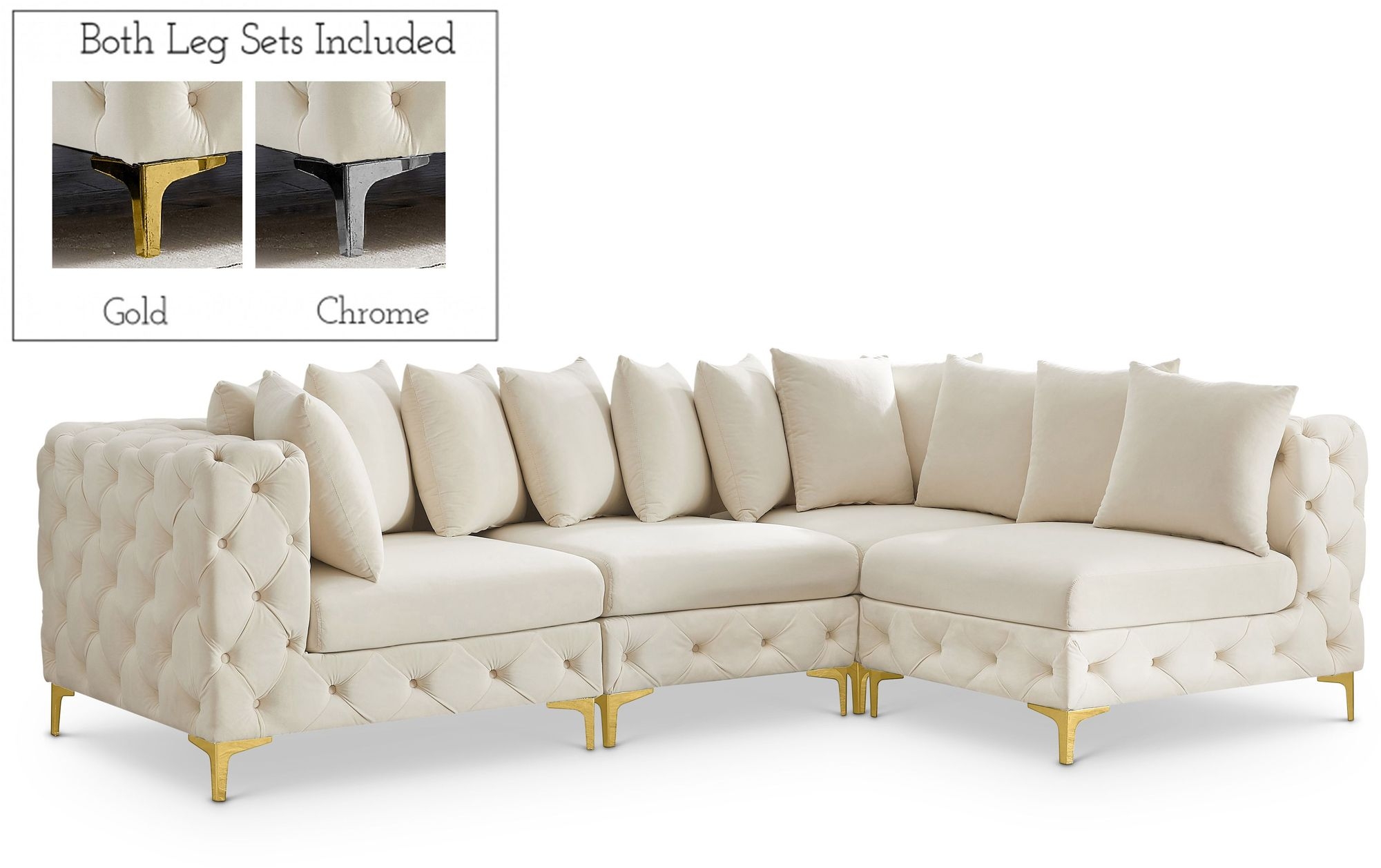 Tremblay 108" 4-Piece Velvet Modular Sectional