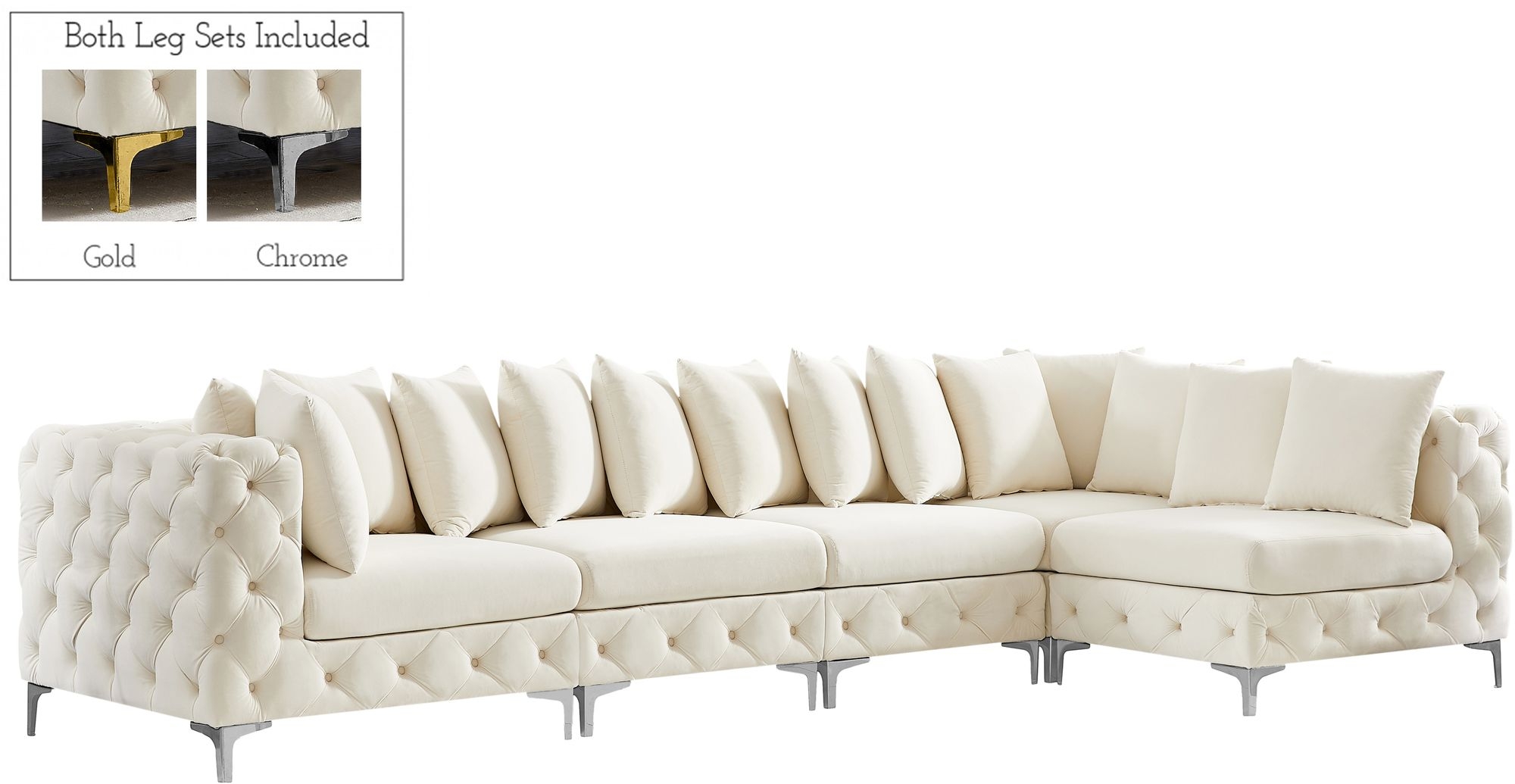 Tremblay 138" 5-Piece Velvet Modular Sectional