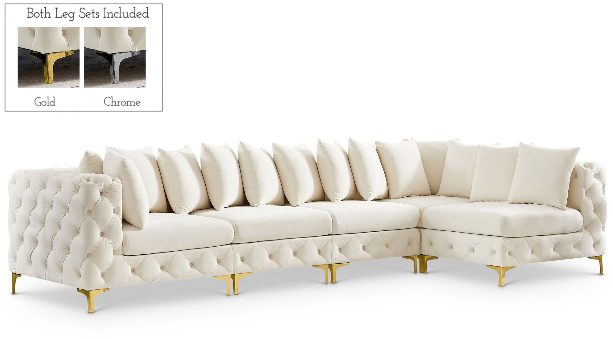Tremblay 138" 5-Piece Velvet Modular Sectional