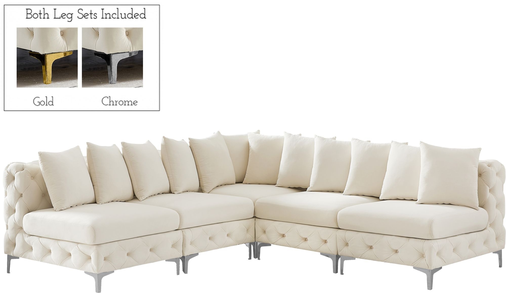 Tremblay 99" 5-Piece Velvet Modular Sectional