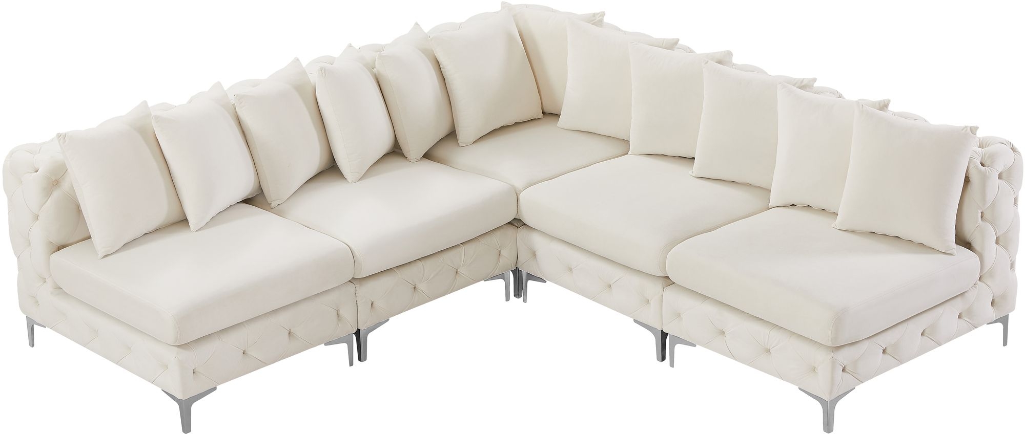 Tremblay 99" 5-Piece Velvet Modular Sectional