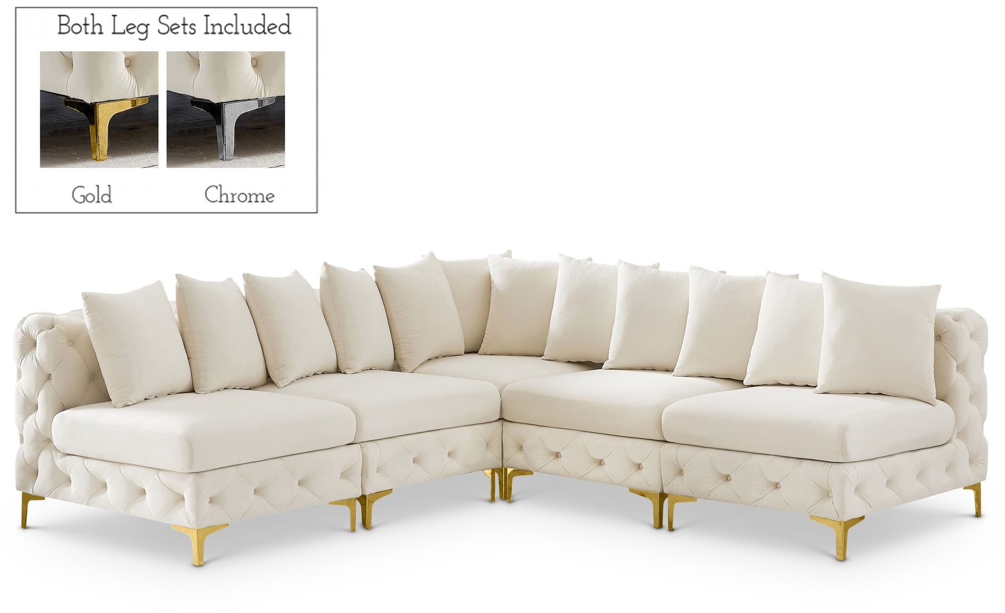 Tremblay 99" 5-Piece Velvet Modular Sectional