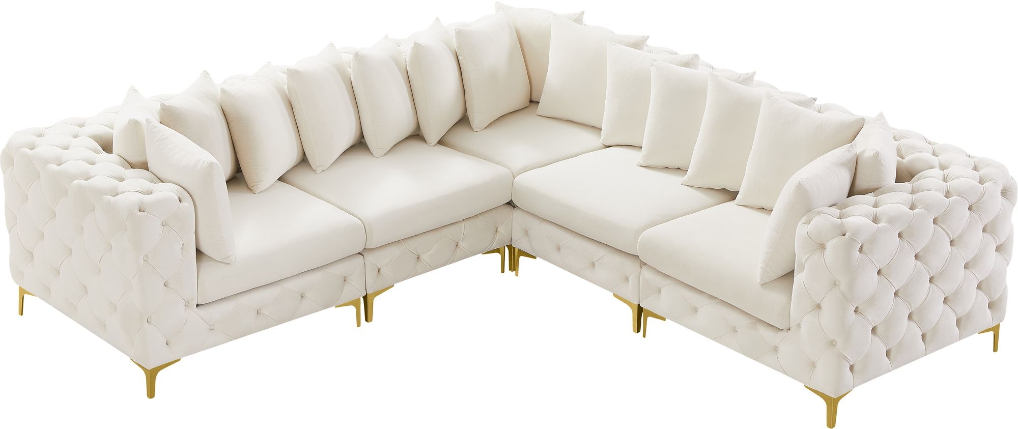 Tremblay 108" 5-Piece Velvet Modular Corner Sectional