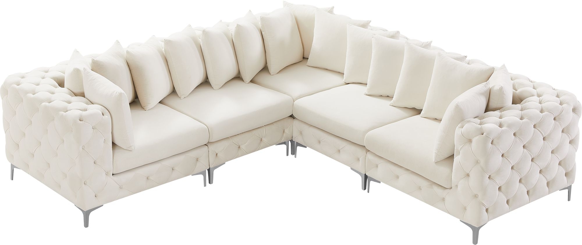 Tremblay 108" 5-Piece Velvet Modular Corner Sectional