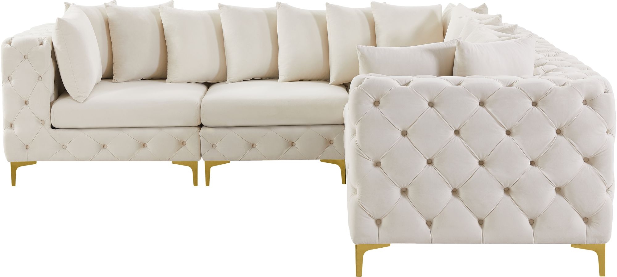 Tremblay 108" 5-Piece Velvet Modular Corner Sectional