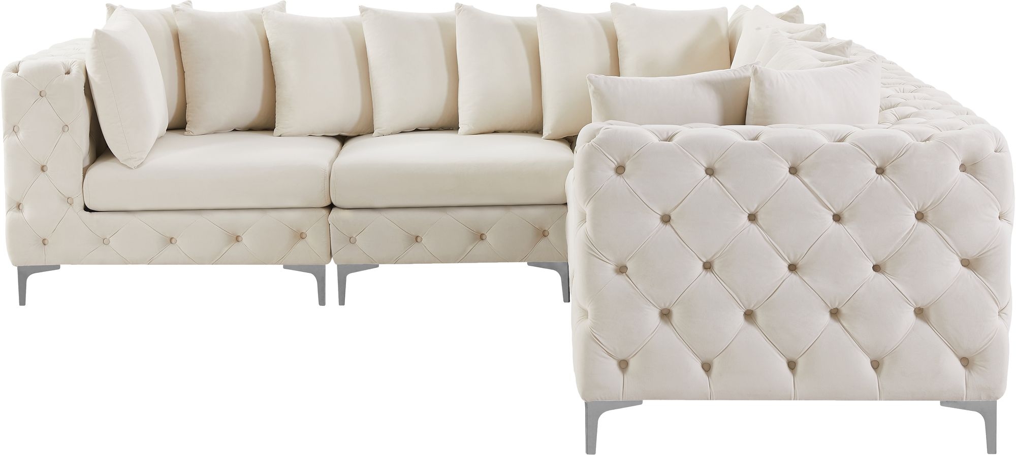 Tremblay 108" 5-Piece Velvet Modular Corner Sectional