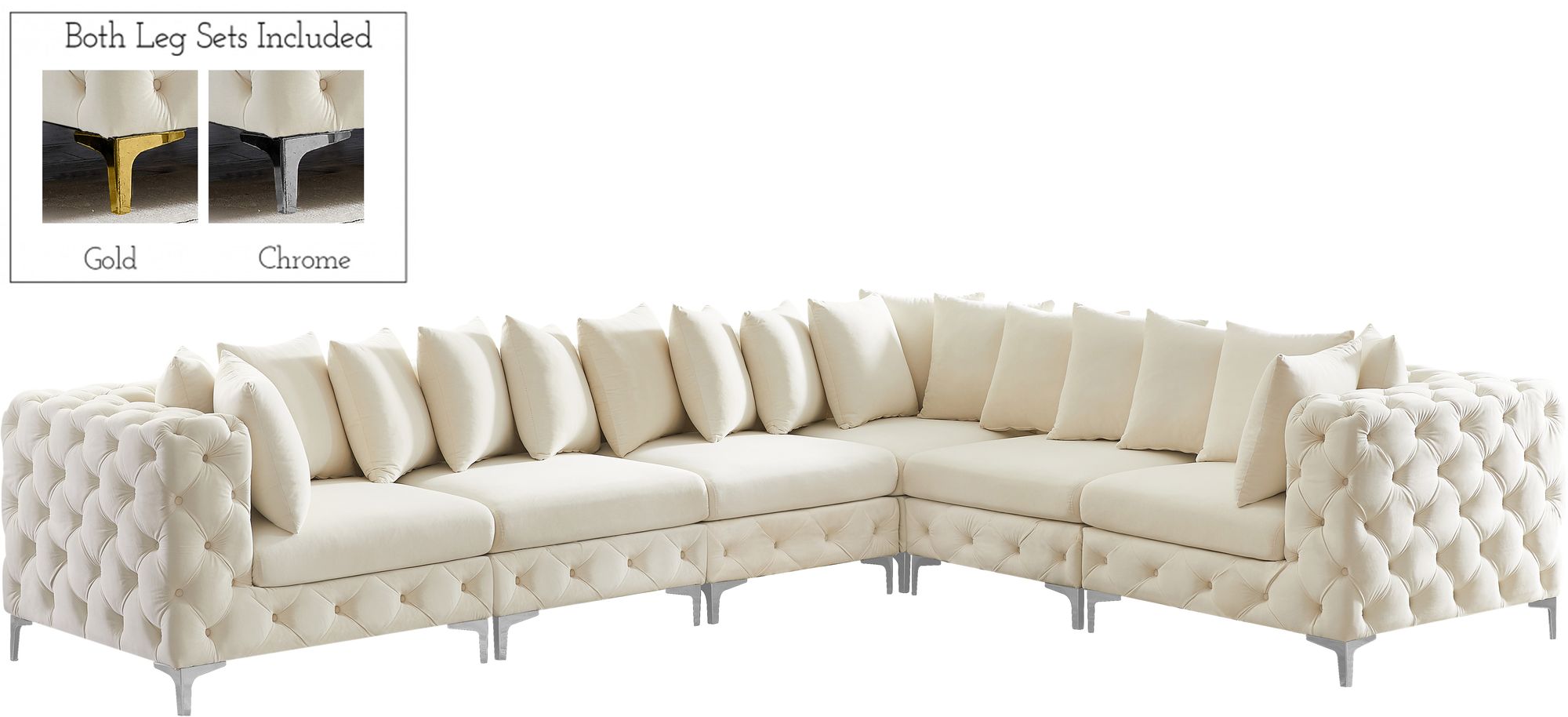 Tremblay 138" 6-Piece Velvet Modular Sectional